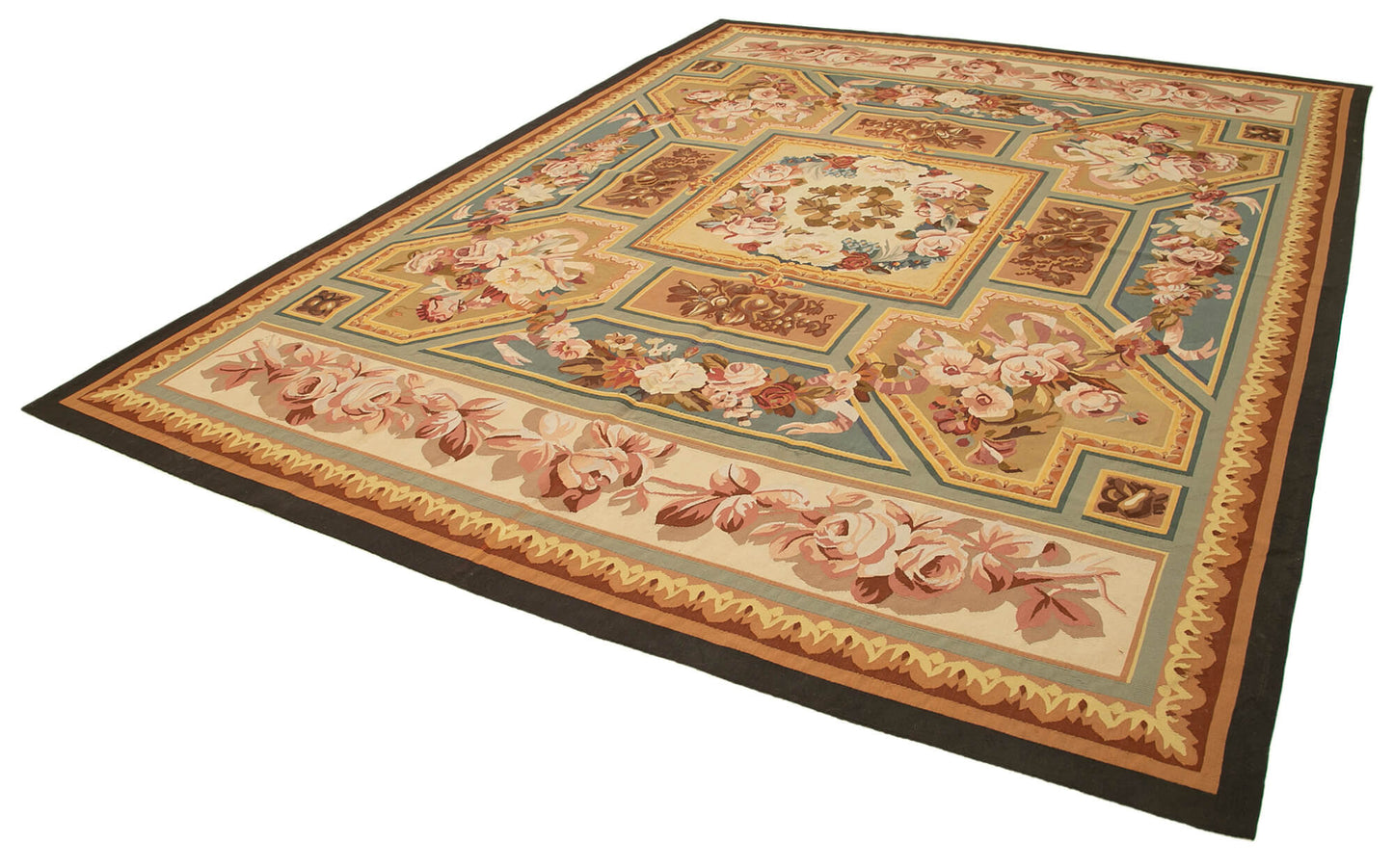 9x12 Beige Aubusson Kilim - 29476