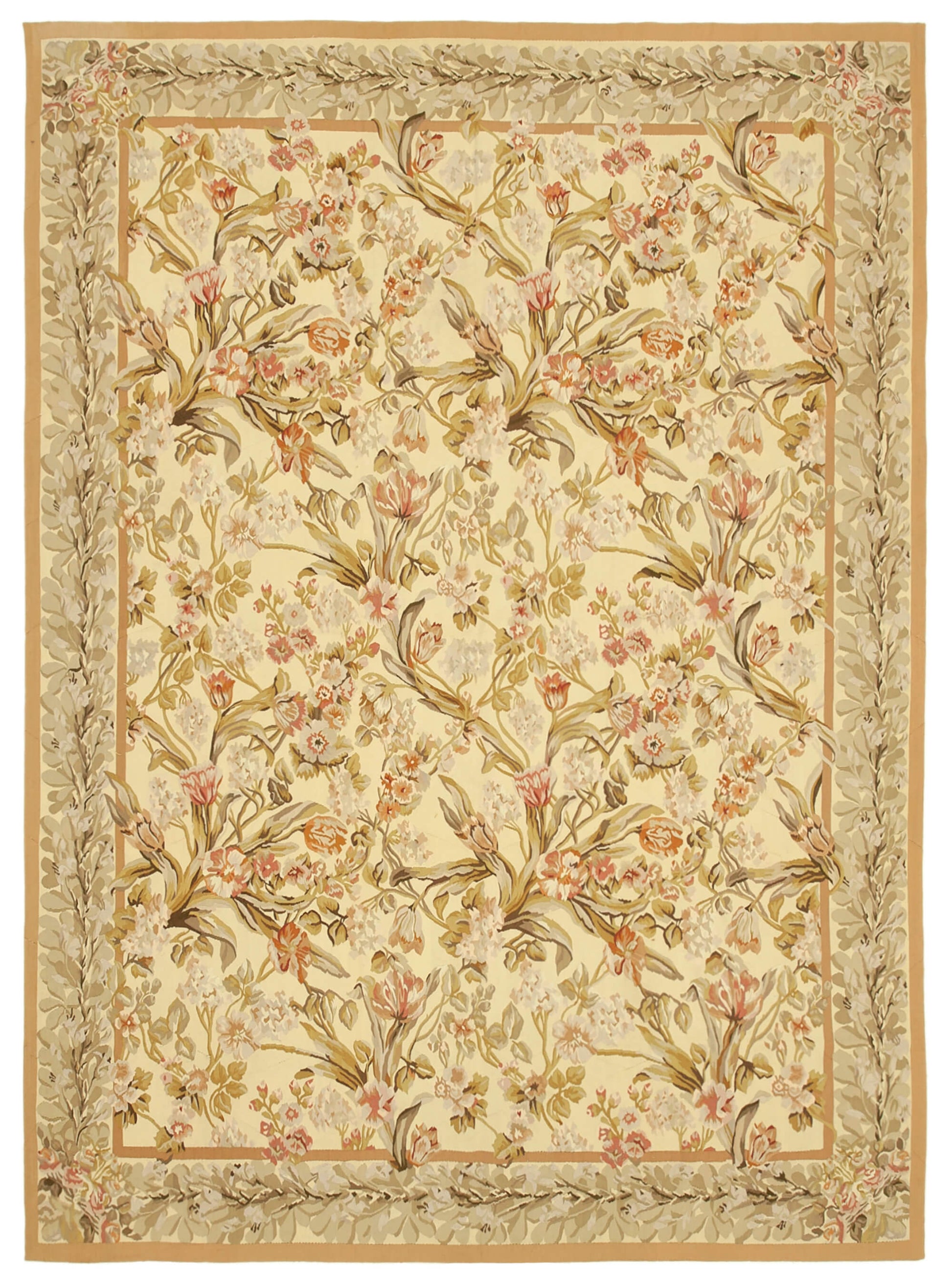 9x12 Beige Aubusson Kilim - 29478