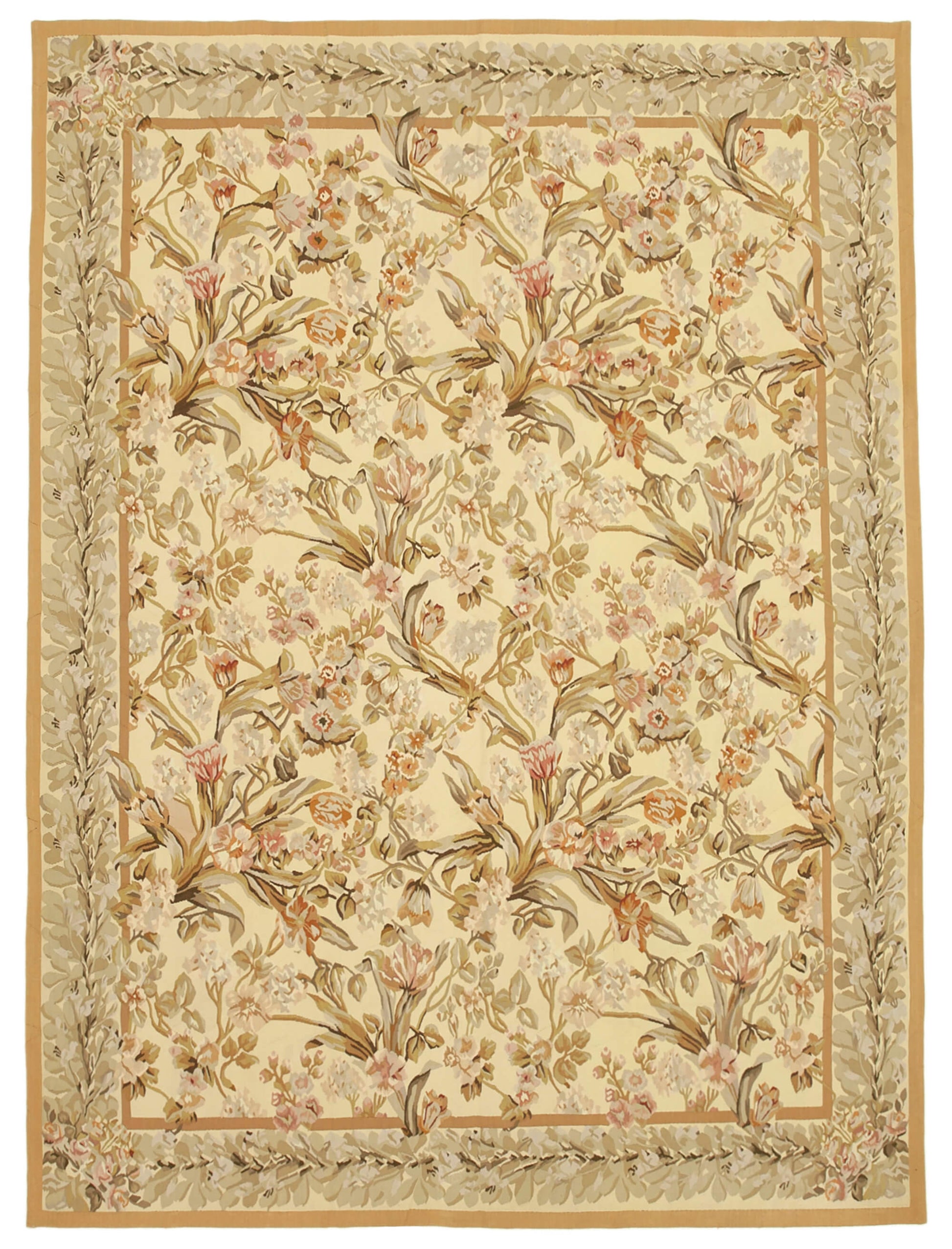 9x12 Beige Aubusson Kilim - 29480