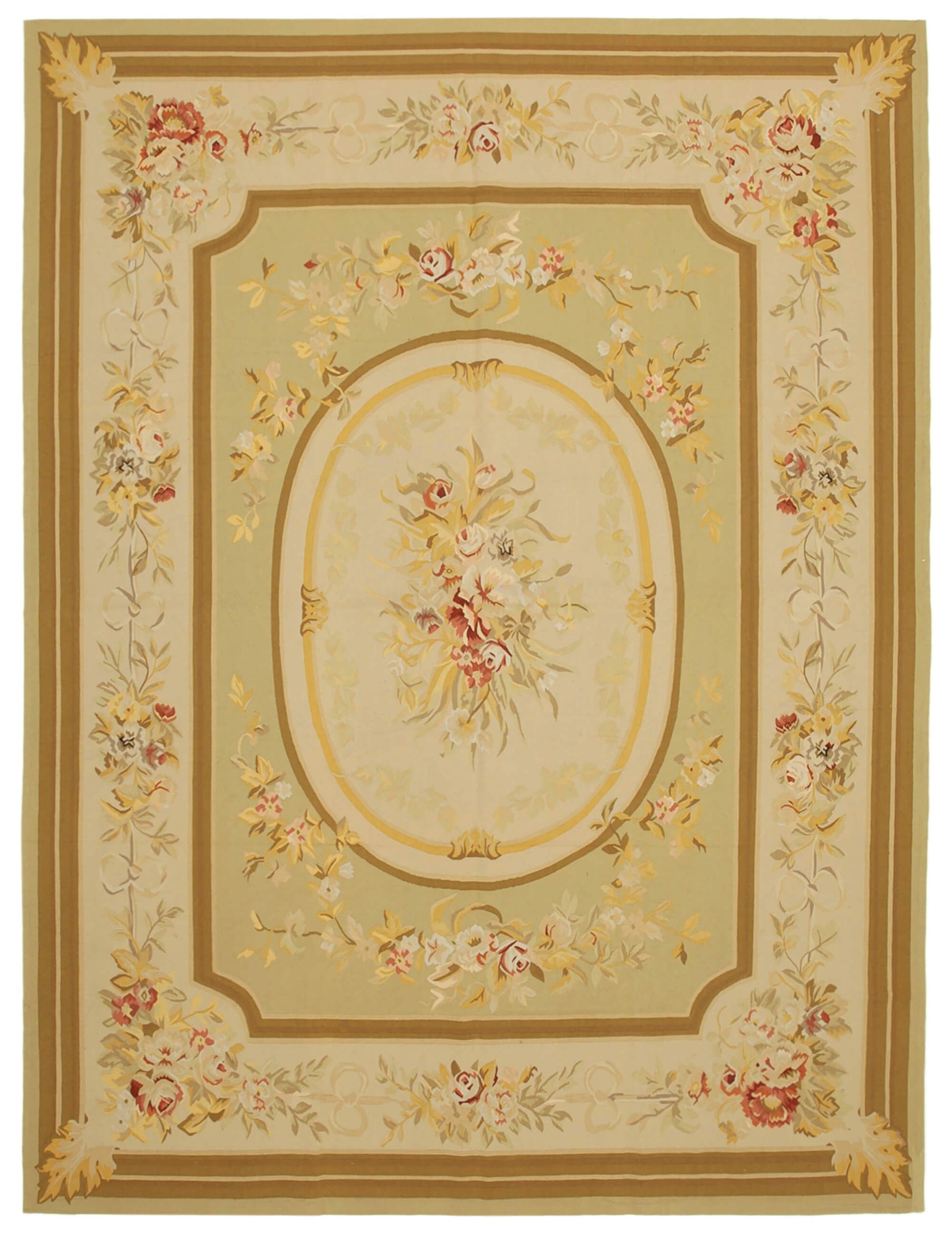 9x12 Beige Aubusson Kilim - 29485