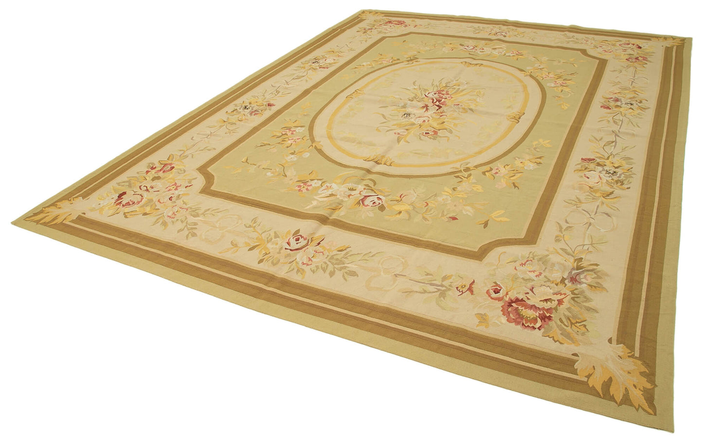 9x12 Beige Aubusson Kilim - 29485