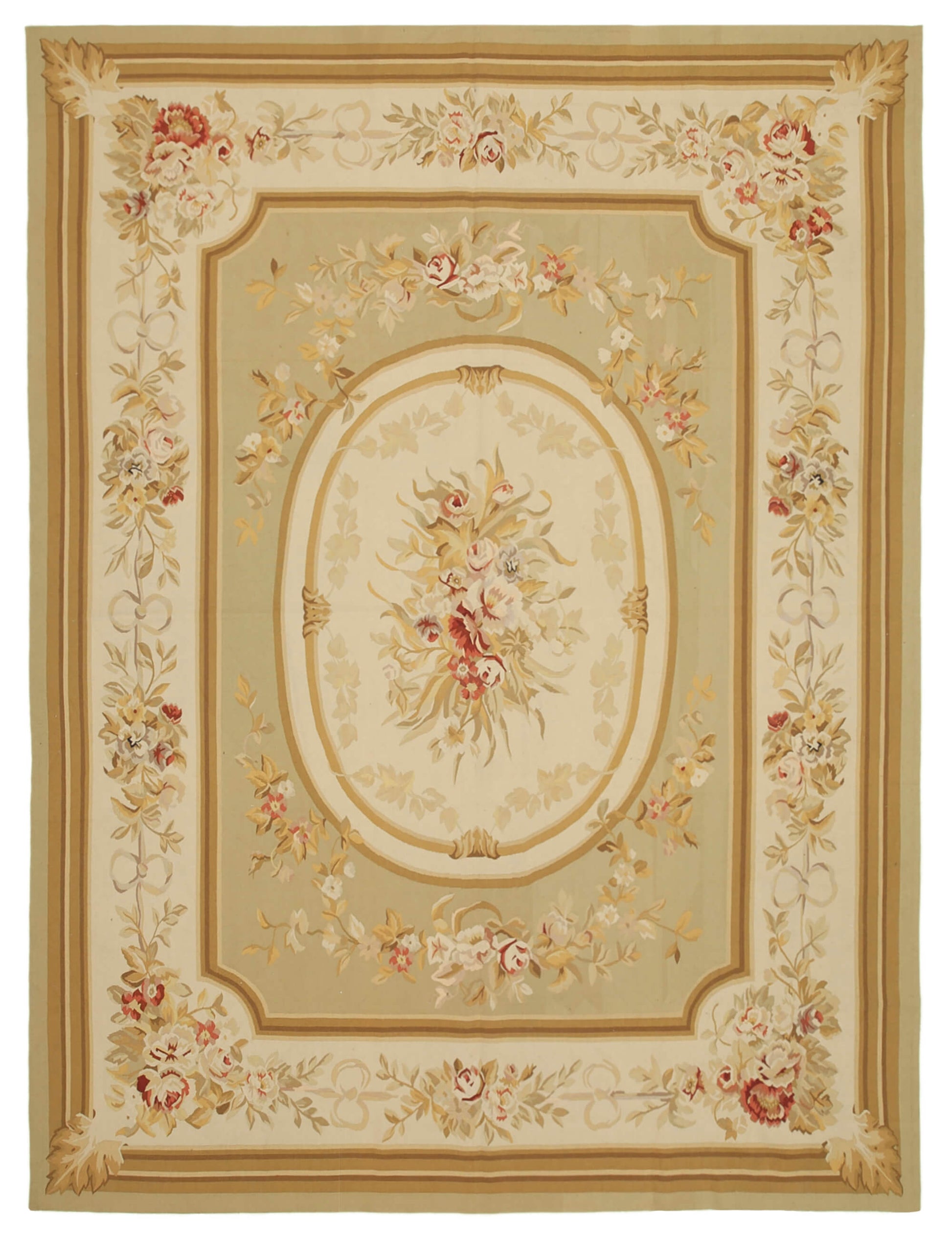 9x12 Beige Aubusson Kilim - 29486