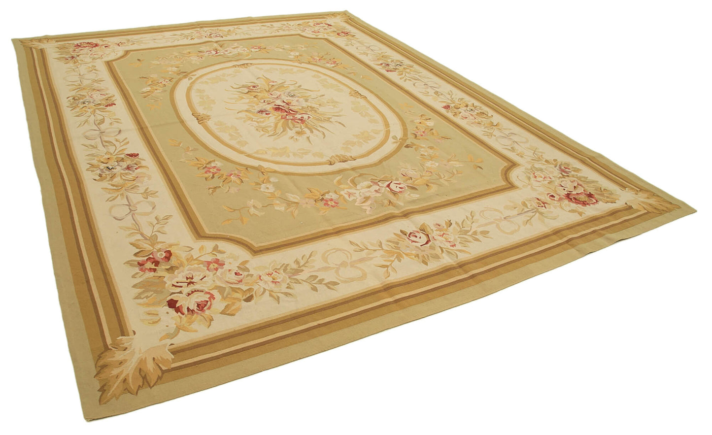 9x12 Beige Aubusson Kilim - 29486