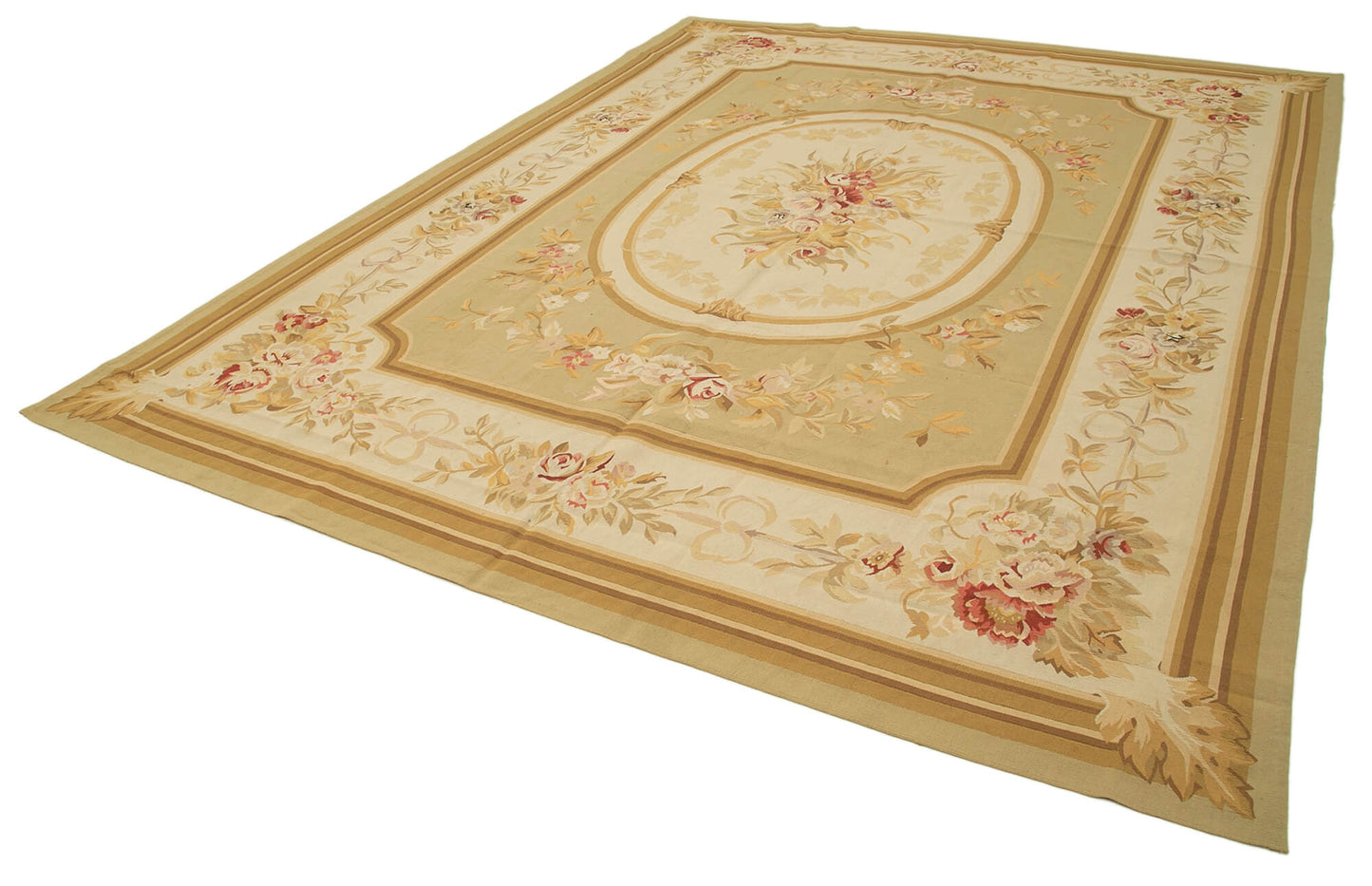 9x12 Beige Aubusson Kilim - 29486