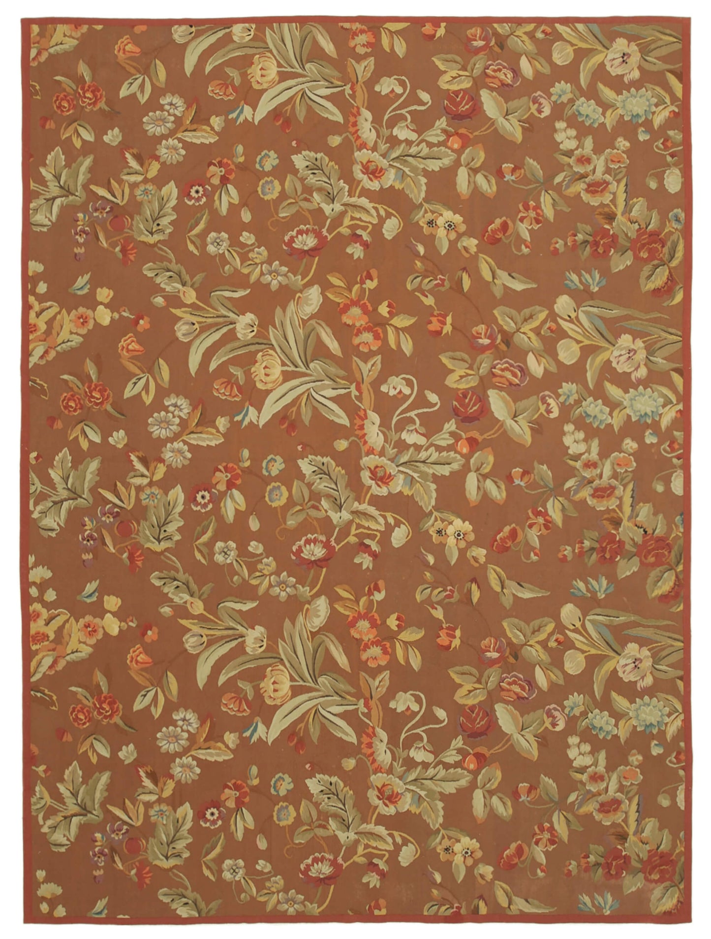 9x12 Brown Aubusson Kilim - 29489