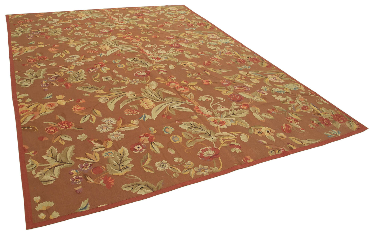 9x12 Brown Aubusson Kilim - 29489