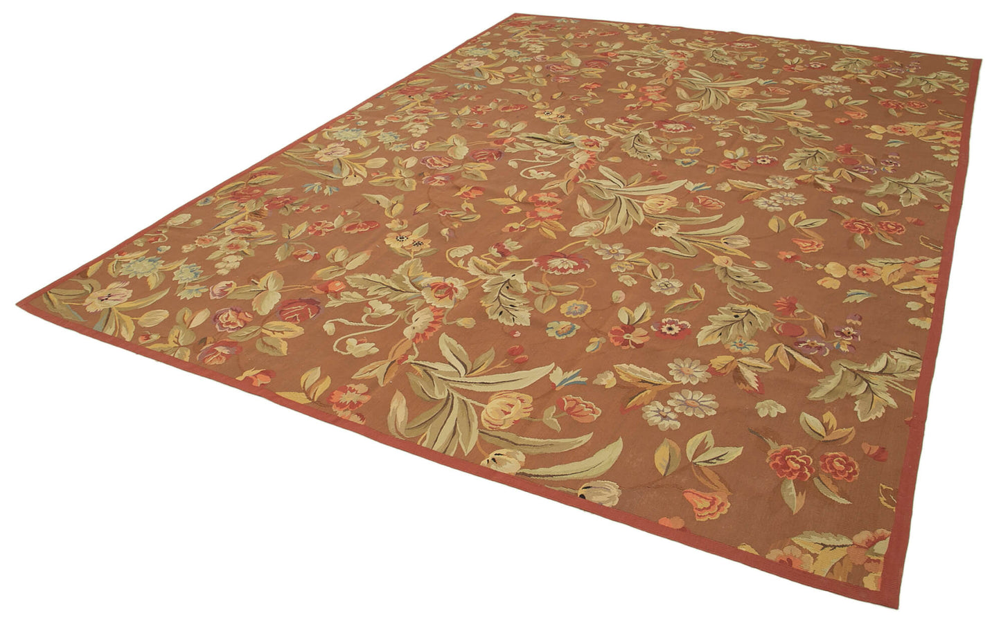 9x12 Brown Aubusson Kilim - 29489