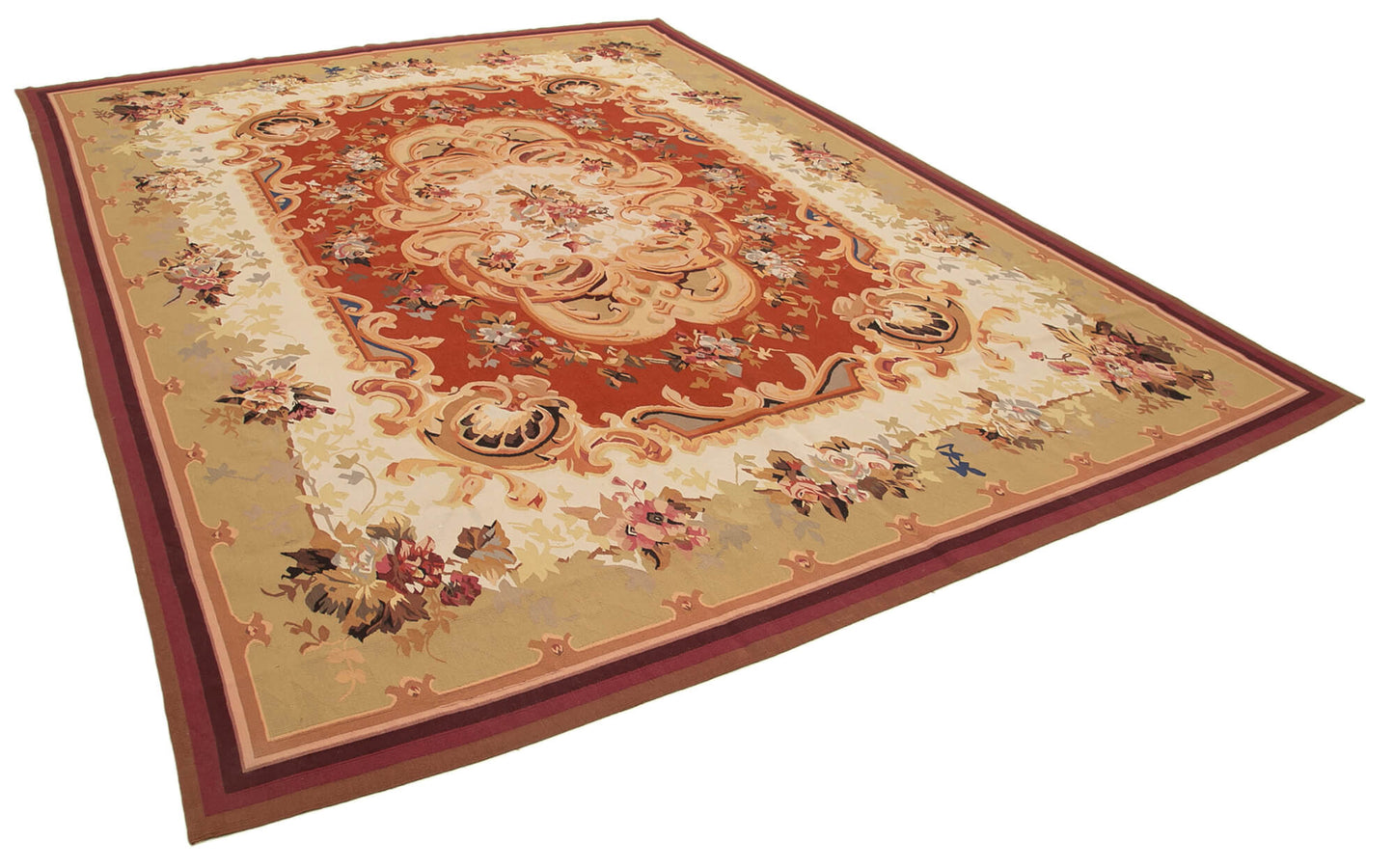 9x12 Beige Aubusson Kilim - 29496