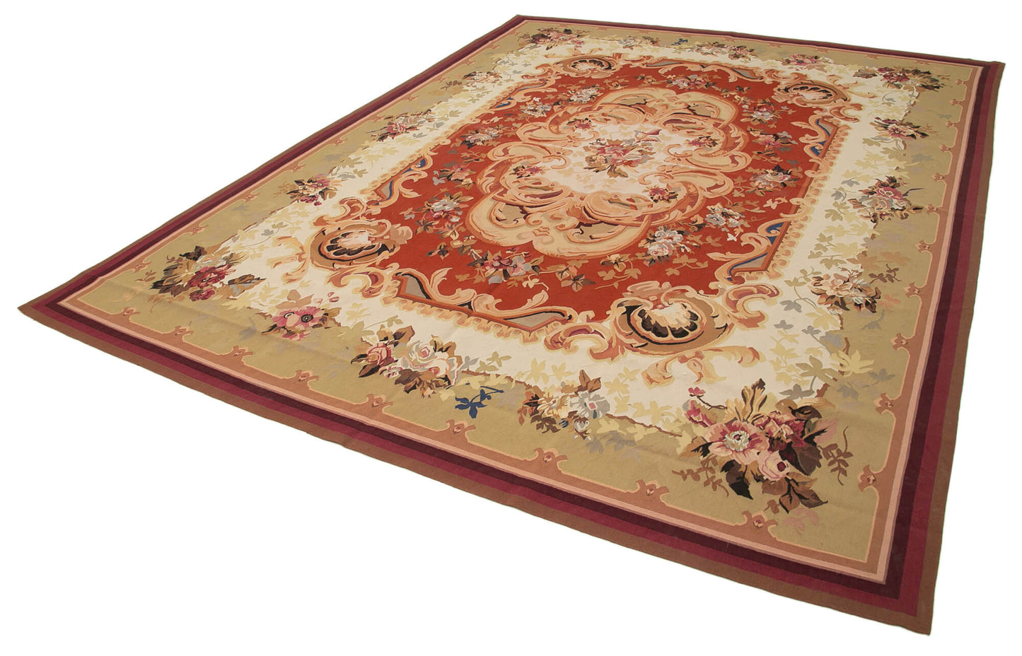 9x12 Beige Aubusson Kilim - 29496