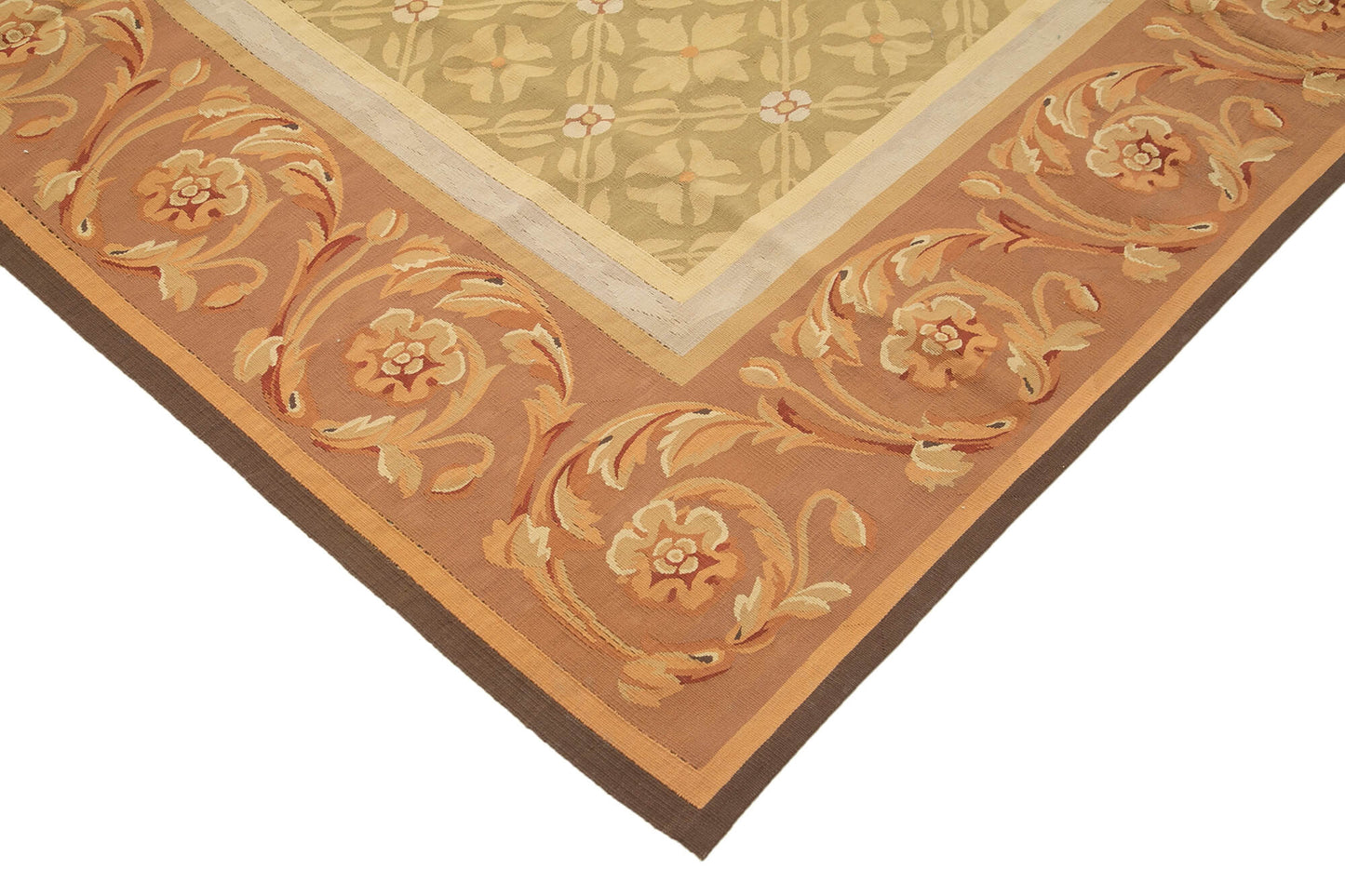 8x12 Brown Aubusson Kilim - 29497