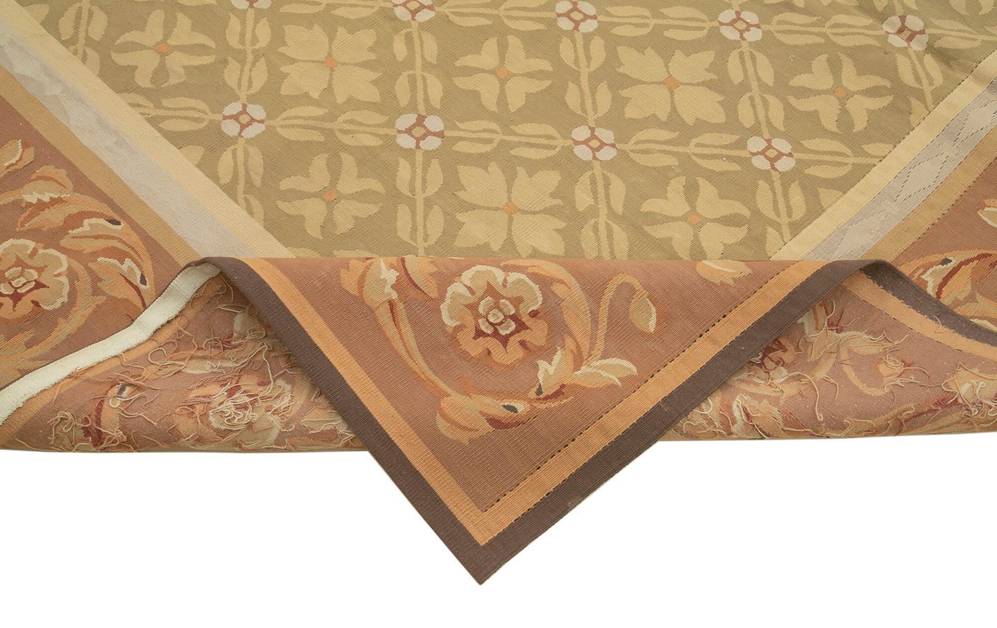 8x12 Brown Aubusson Kilim - 29497