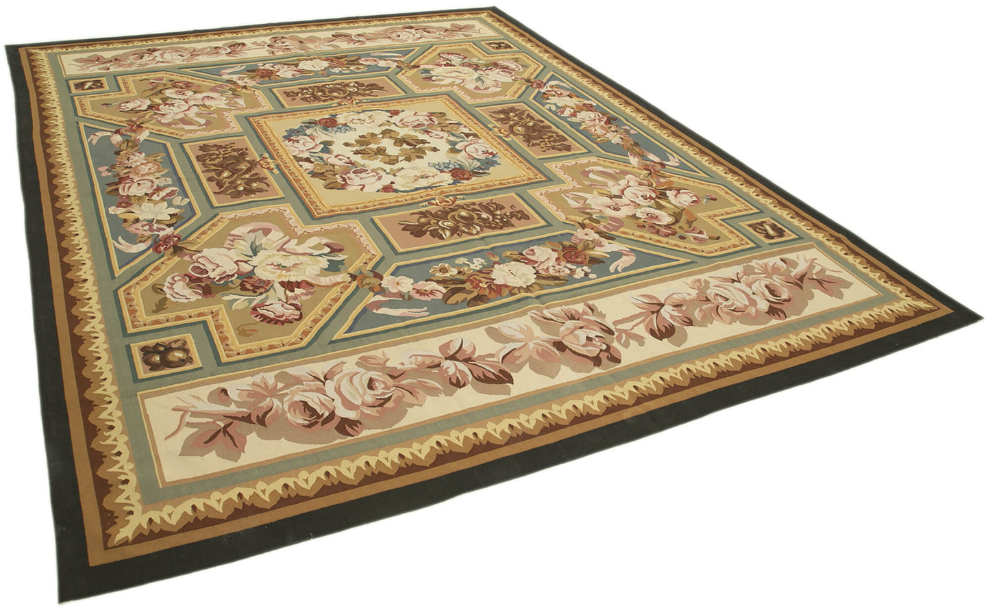 9x12 Beige Aubusson Kilim - 29498