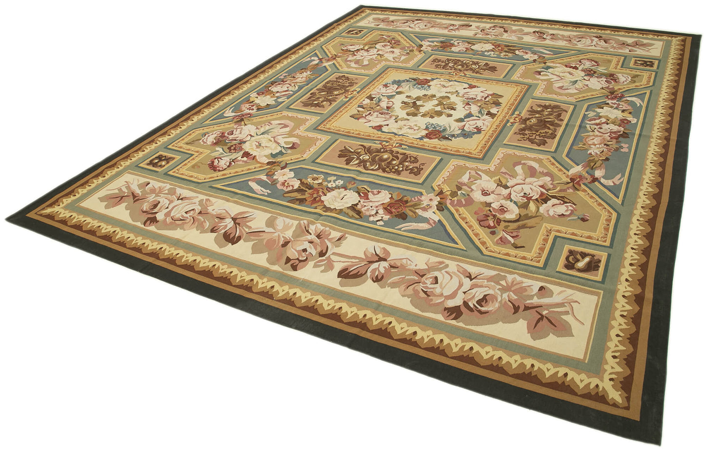 9x12 Beige Aubusson Kilim - 29498