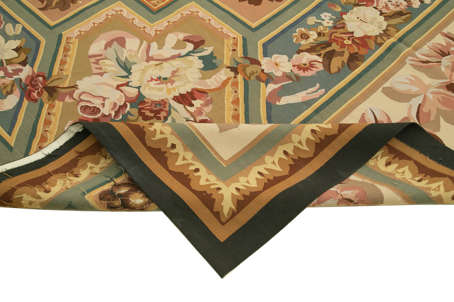 9x12 Beige Aubusson Kilim - 29498