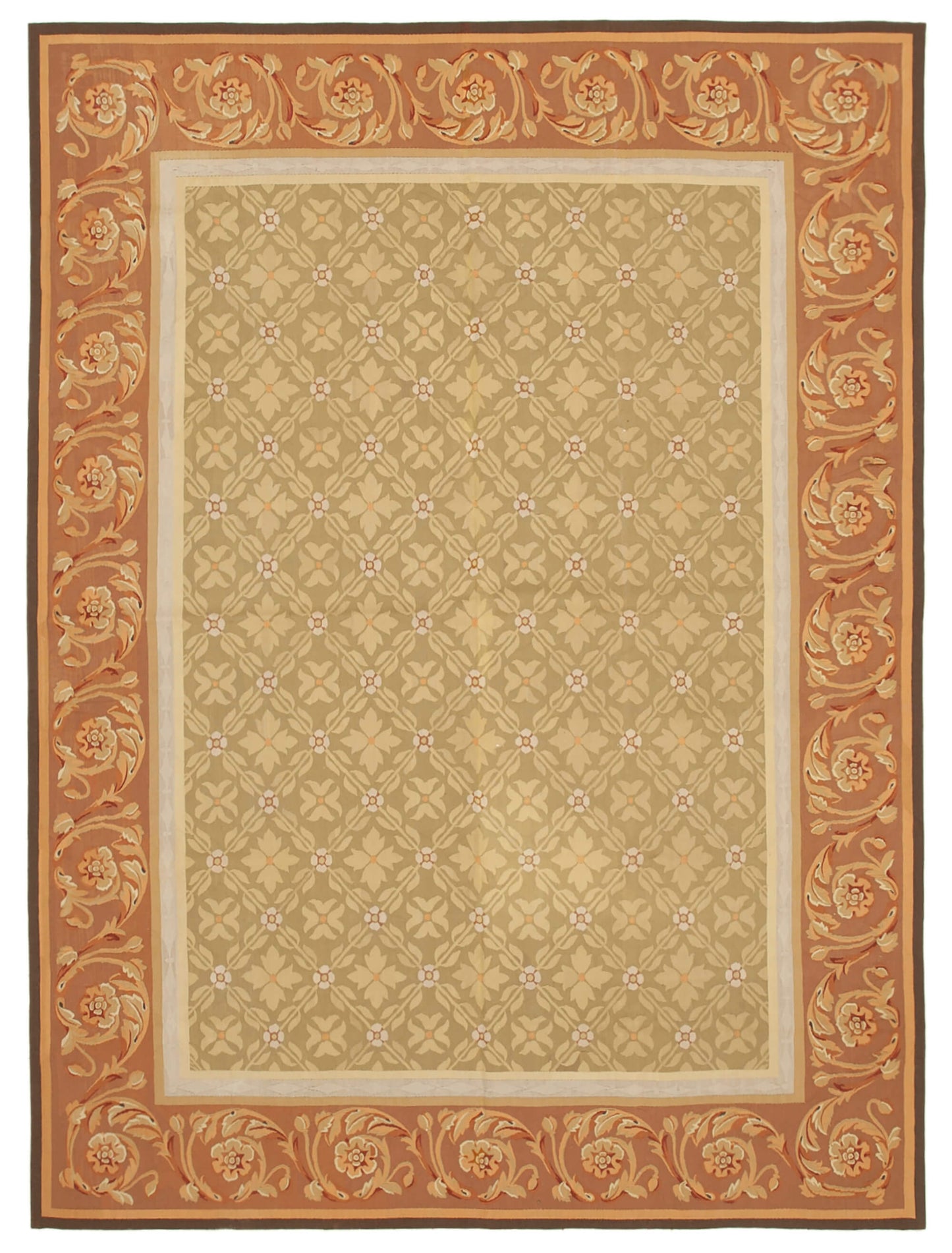 9x12 Brown Aubusson Kilim - 29500