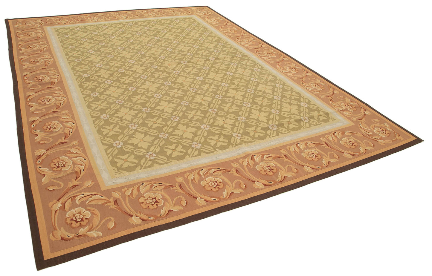 9x12 Brown Aubusson Kilim - 29501