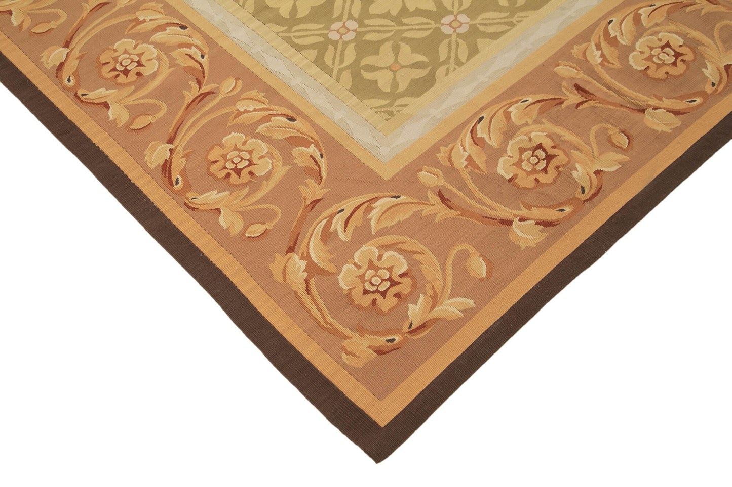 9x12 Brown Aubusson Kilim - 29501