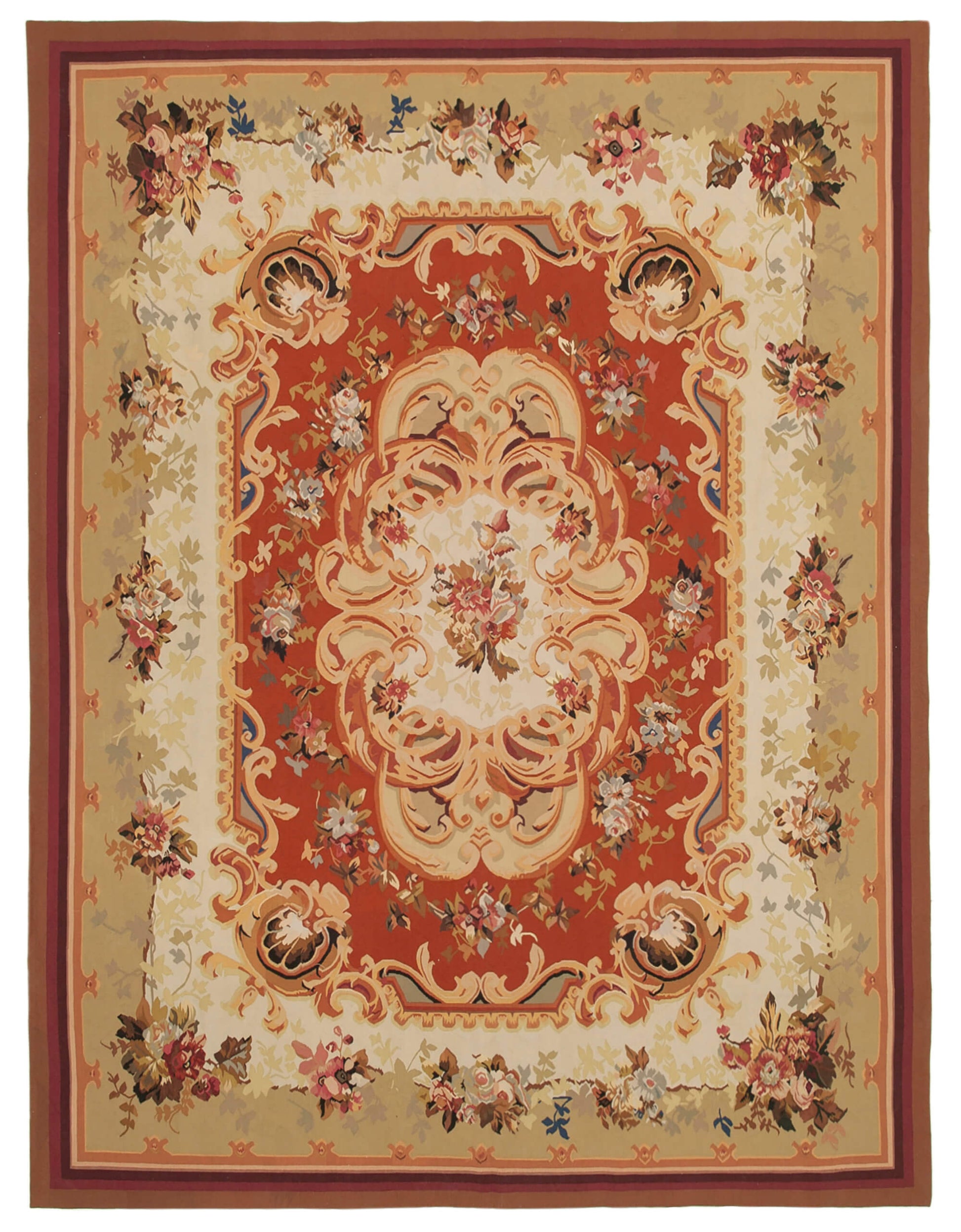 9x12 Beige Aubusson Kilim - 29506