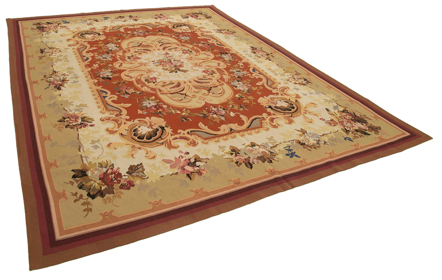 9x12 Beige Aubusson Kilim - 29506