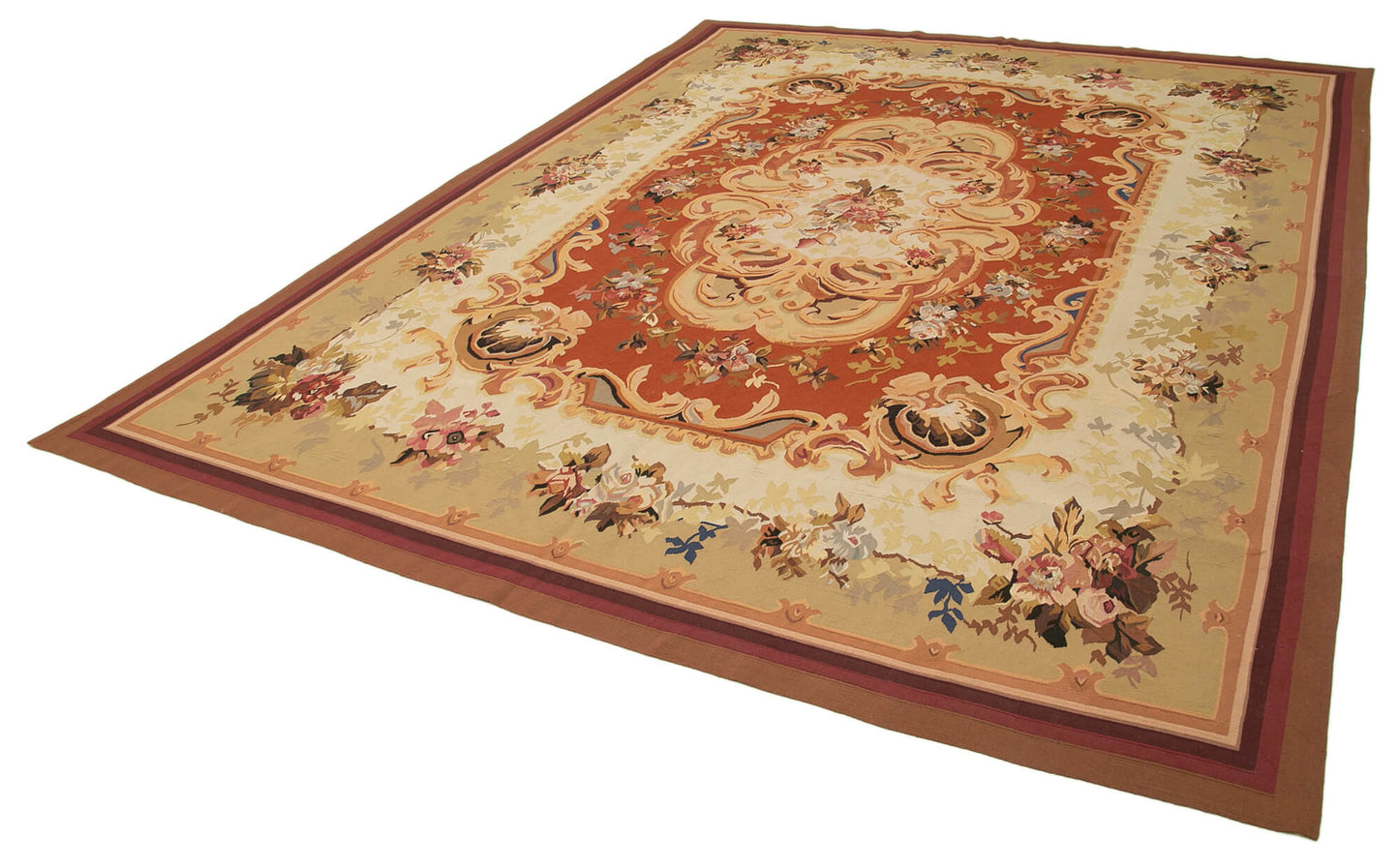 9x12 Beige Aubusson Kilim - 29506