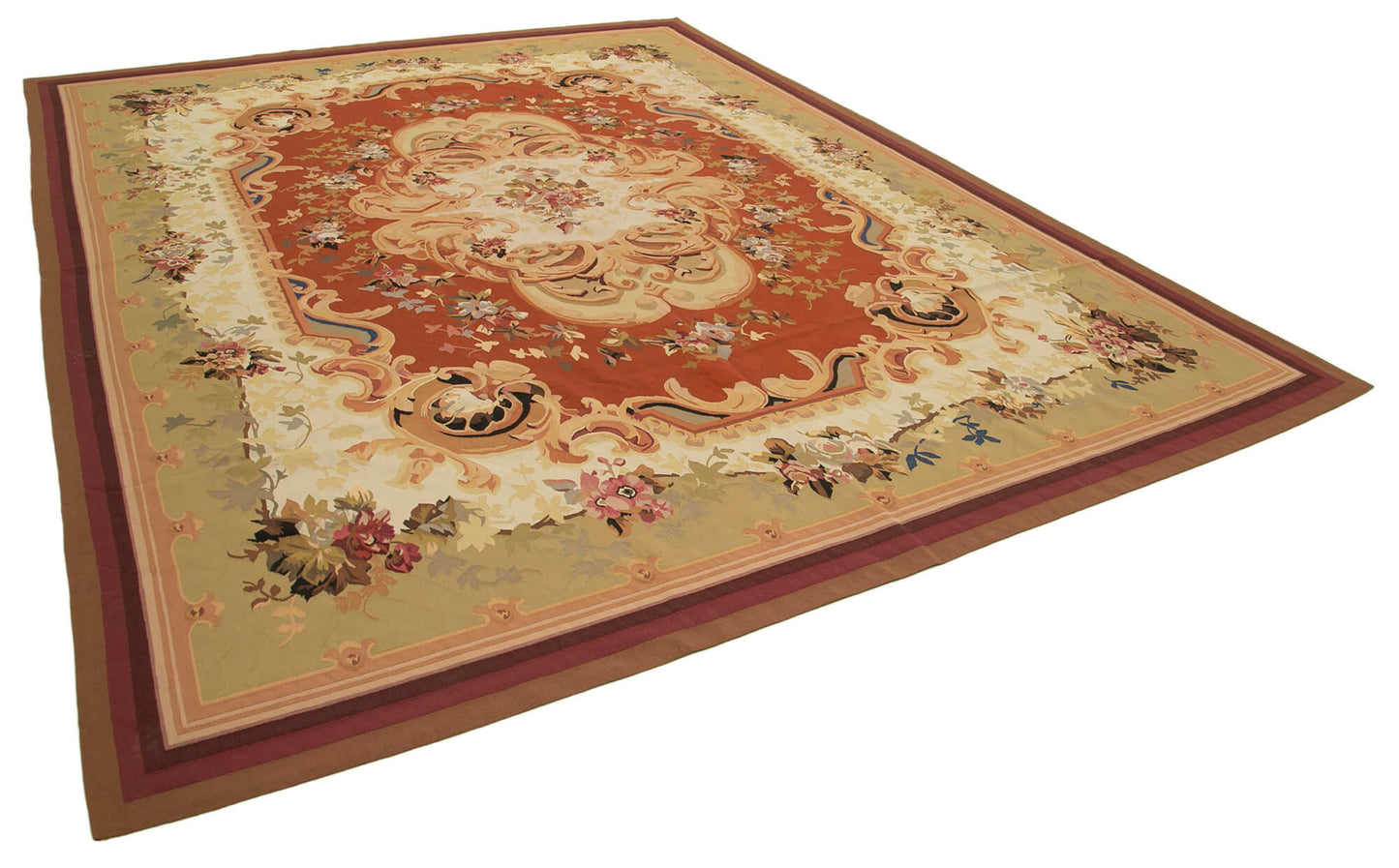 10x14 Beige Aubusson Kilim - 29507