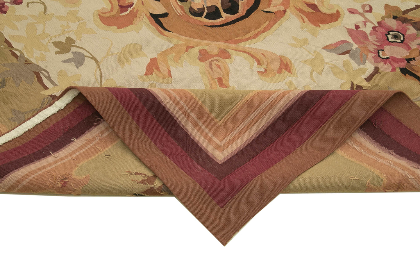 10x14 Beige Aubusson Kilim - 29507