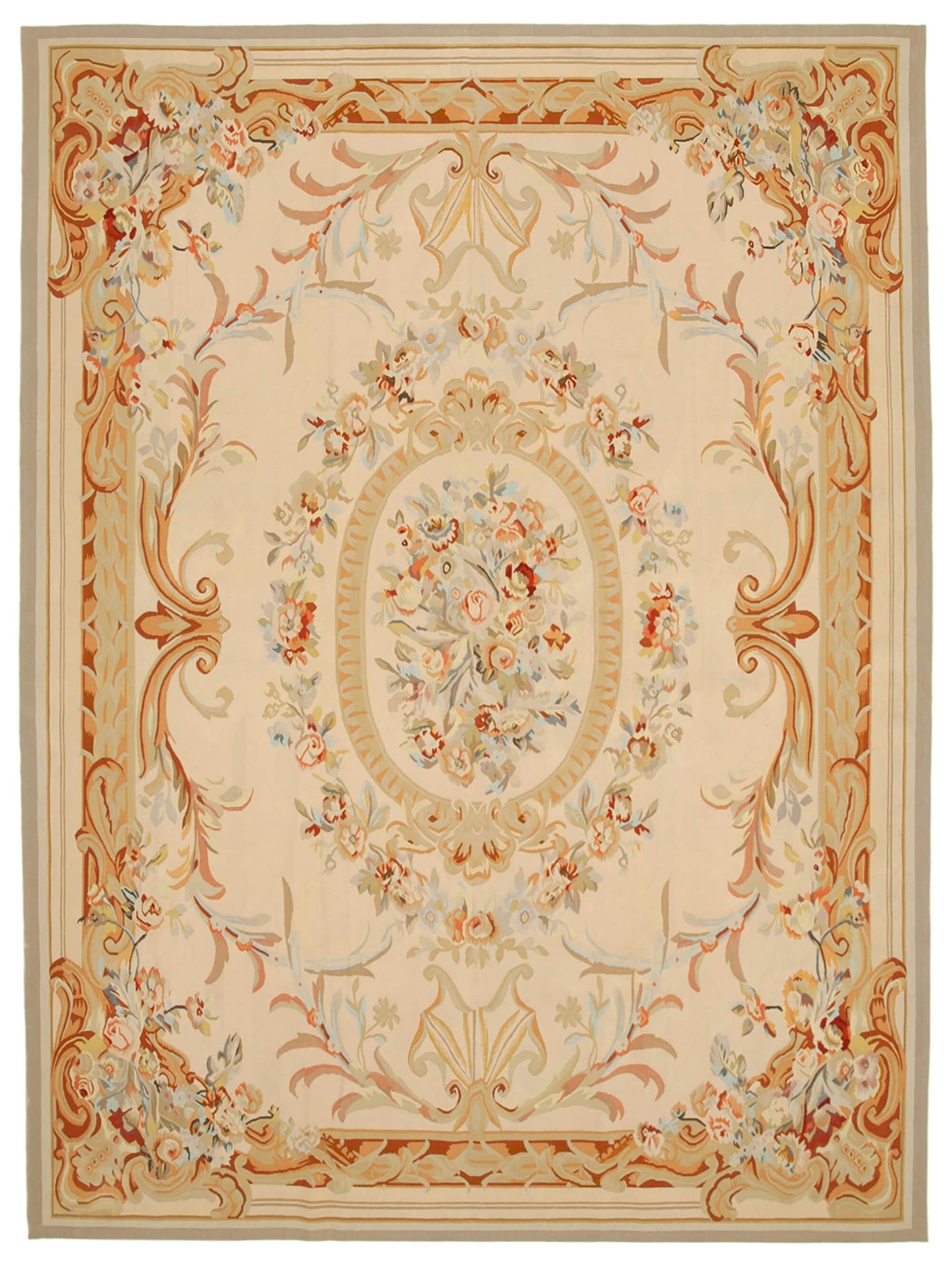 9x12 Beige Aubusson Kilim - 29508