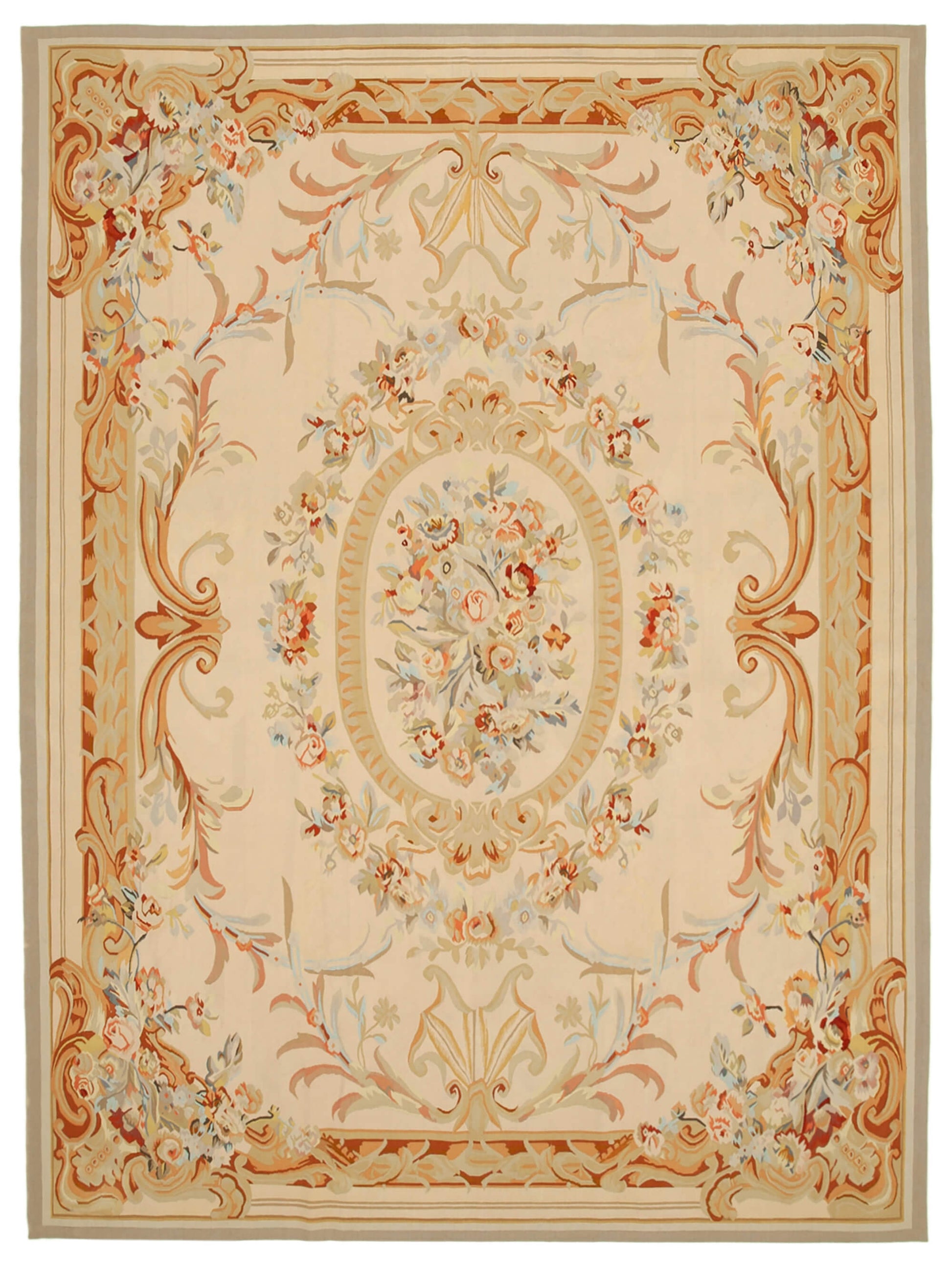 9x12 Beige Aubusson Kilim - 29508