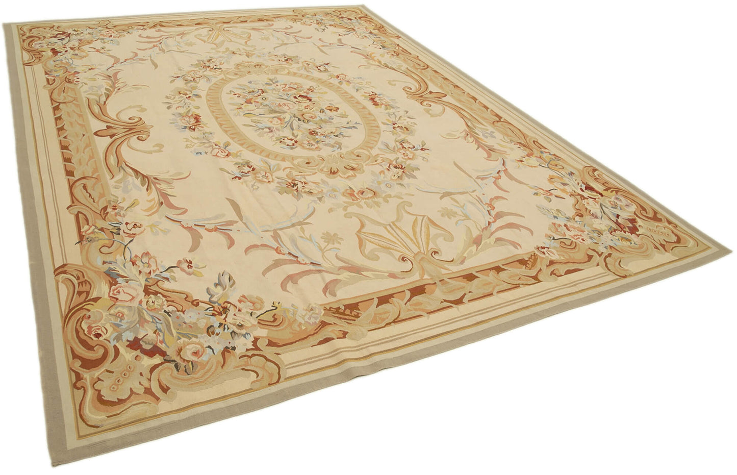 9x12 Beige Aubusson Kilim - 29508