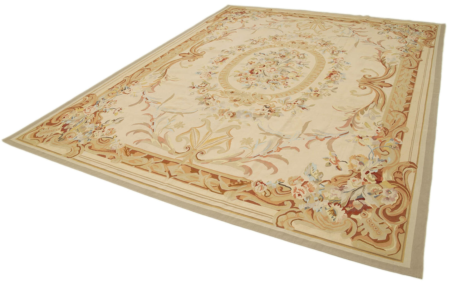 9x12 Beige Aubusson Kilim - 29508