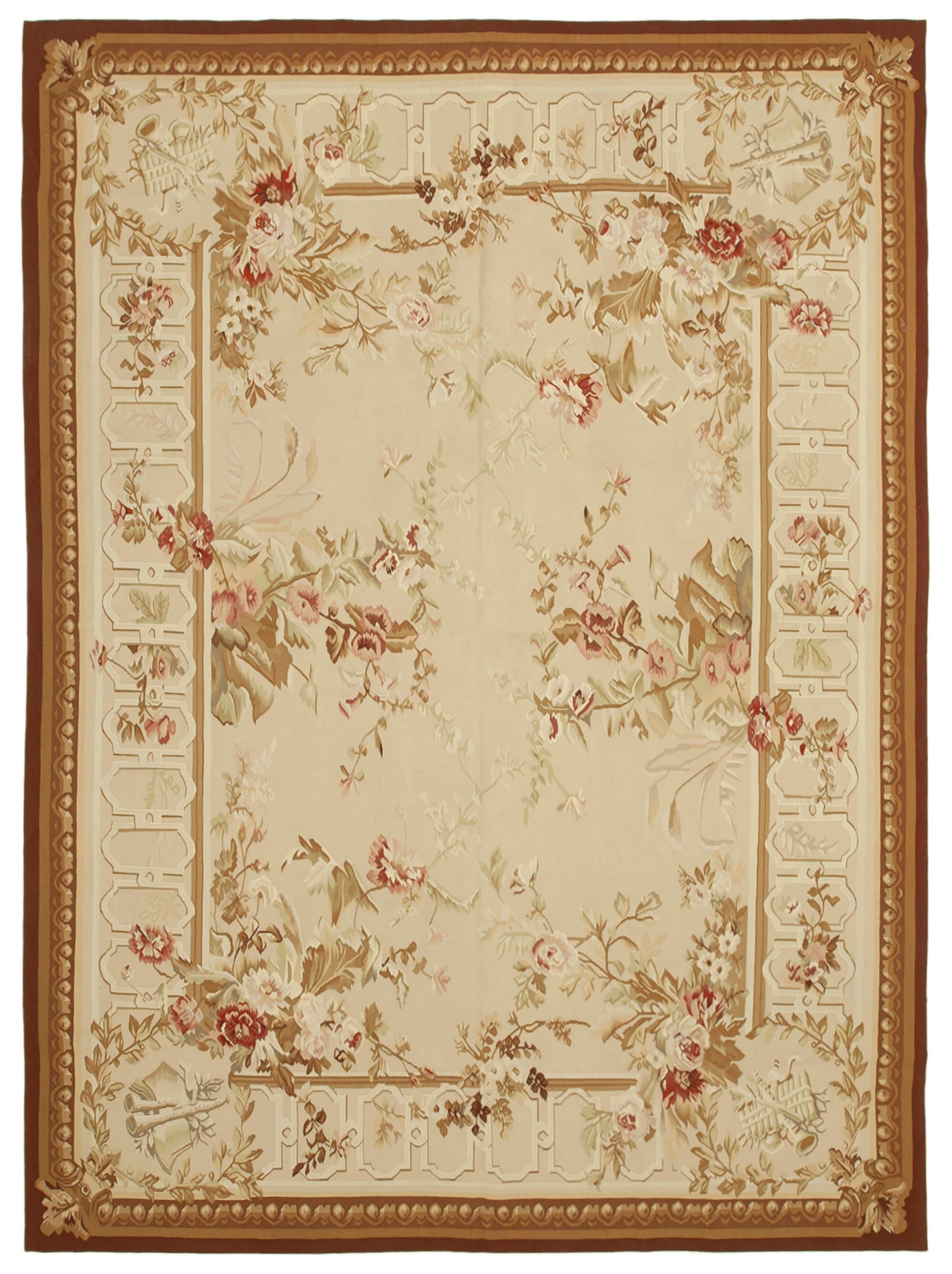 9x12 Beige Aubusson Kilim - 29510