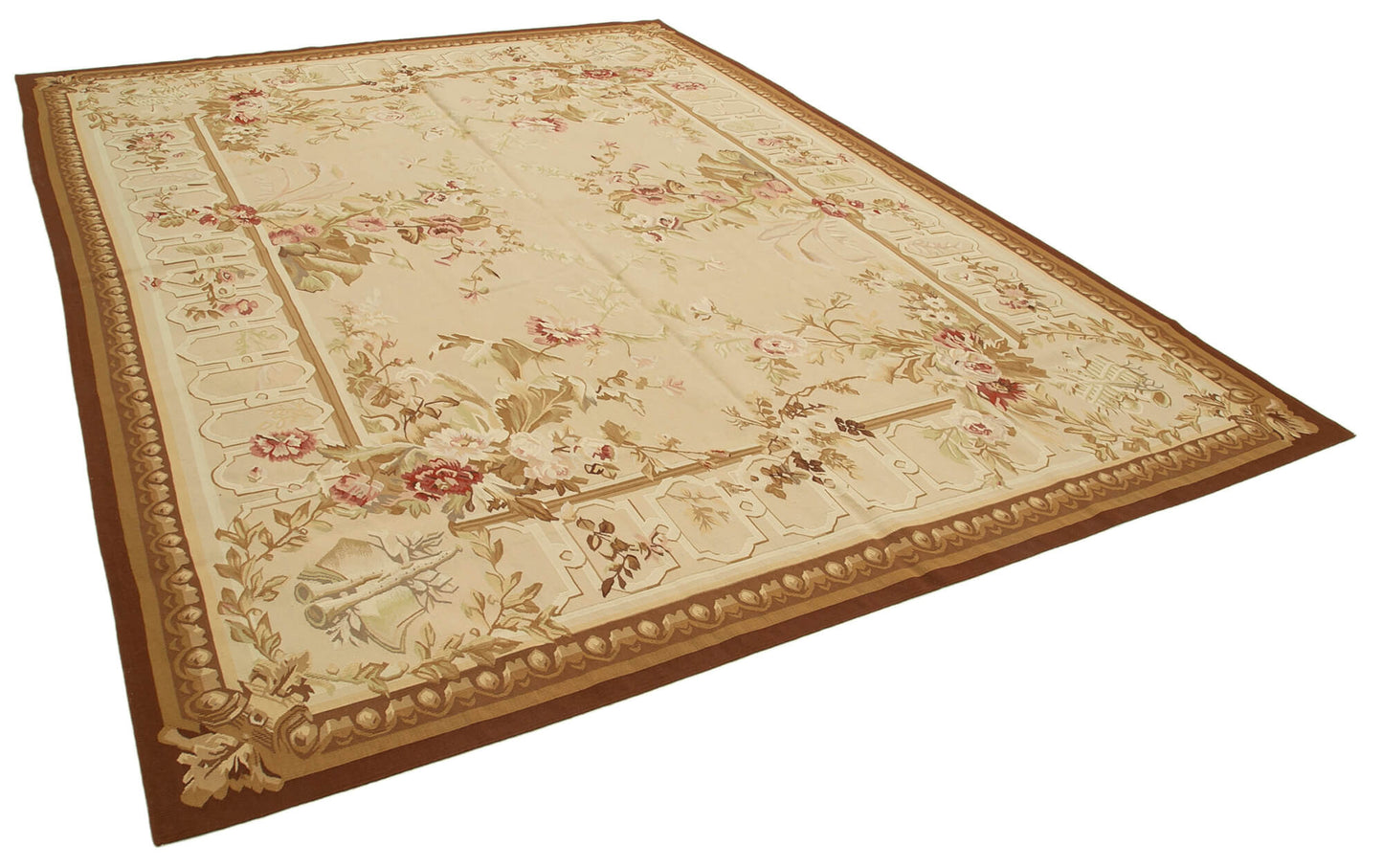 9x12 Beige Aubusson Kilim - 29510