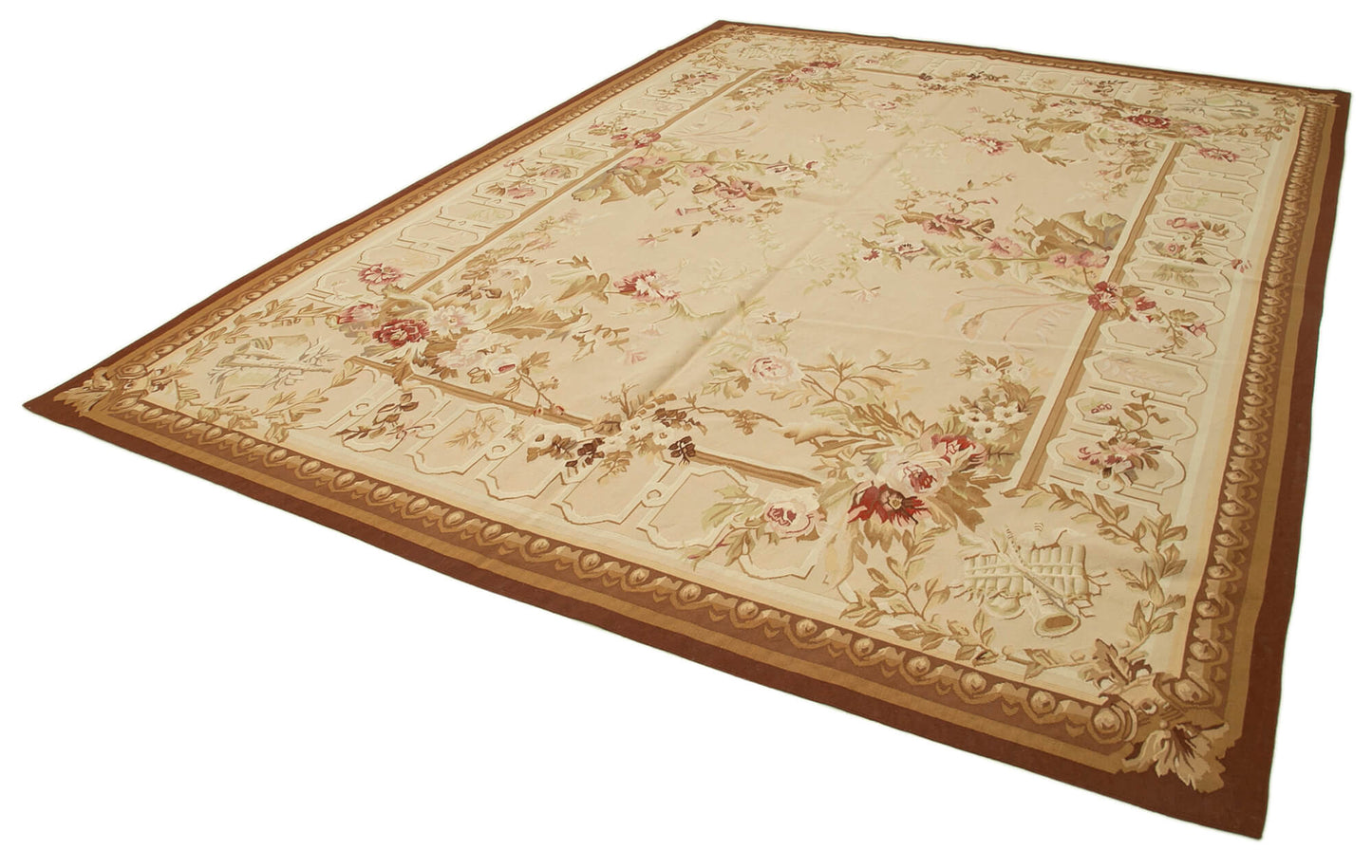 9x12 Beige Aubusson Kilim - 29510