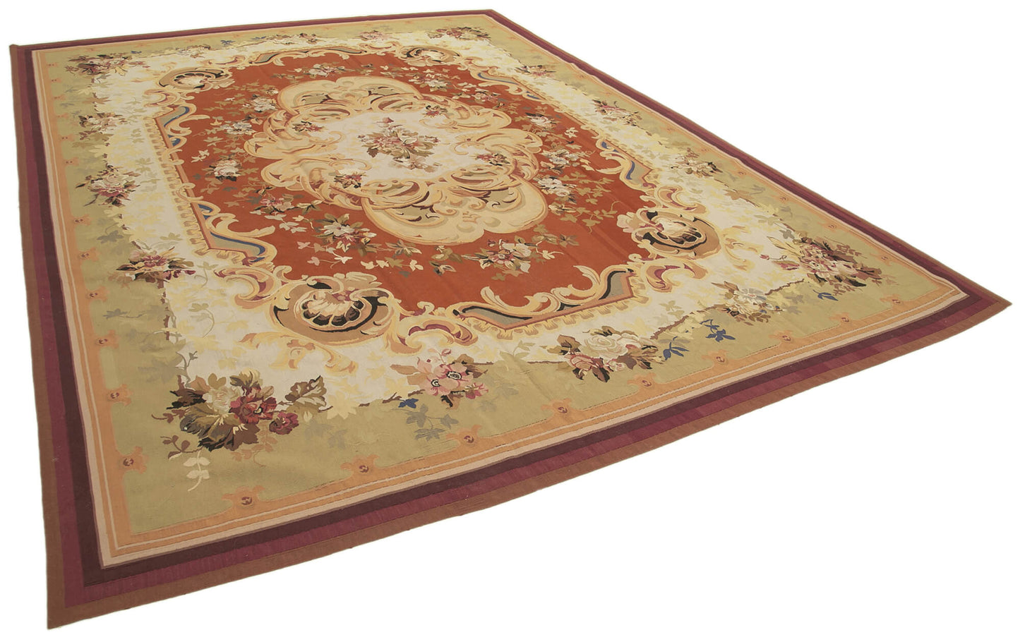 10x14 Beige Aubusson Kilim - 29513