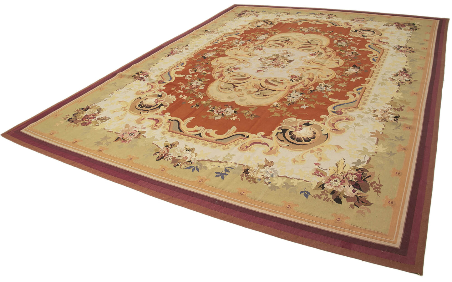 10x14 Beige Aubusson Kilim - 29513