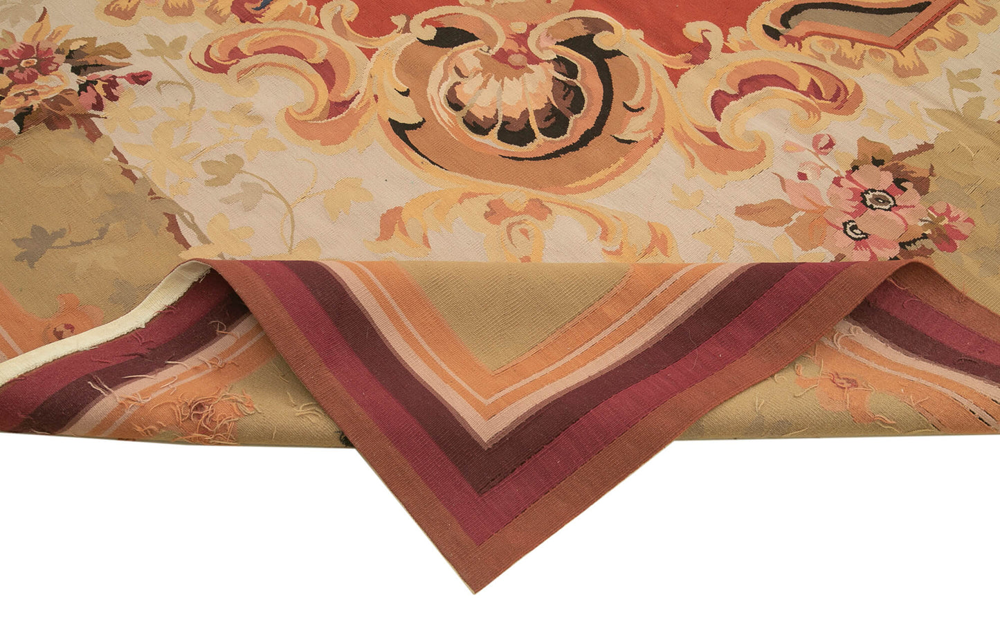 10x14 Beige Aubusson Kilim - 29513