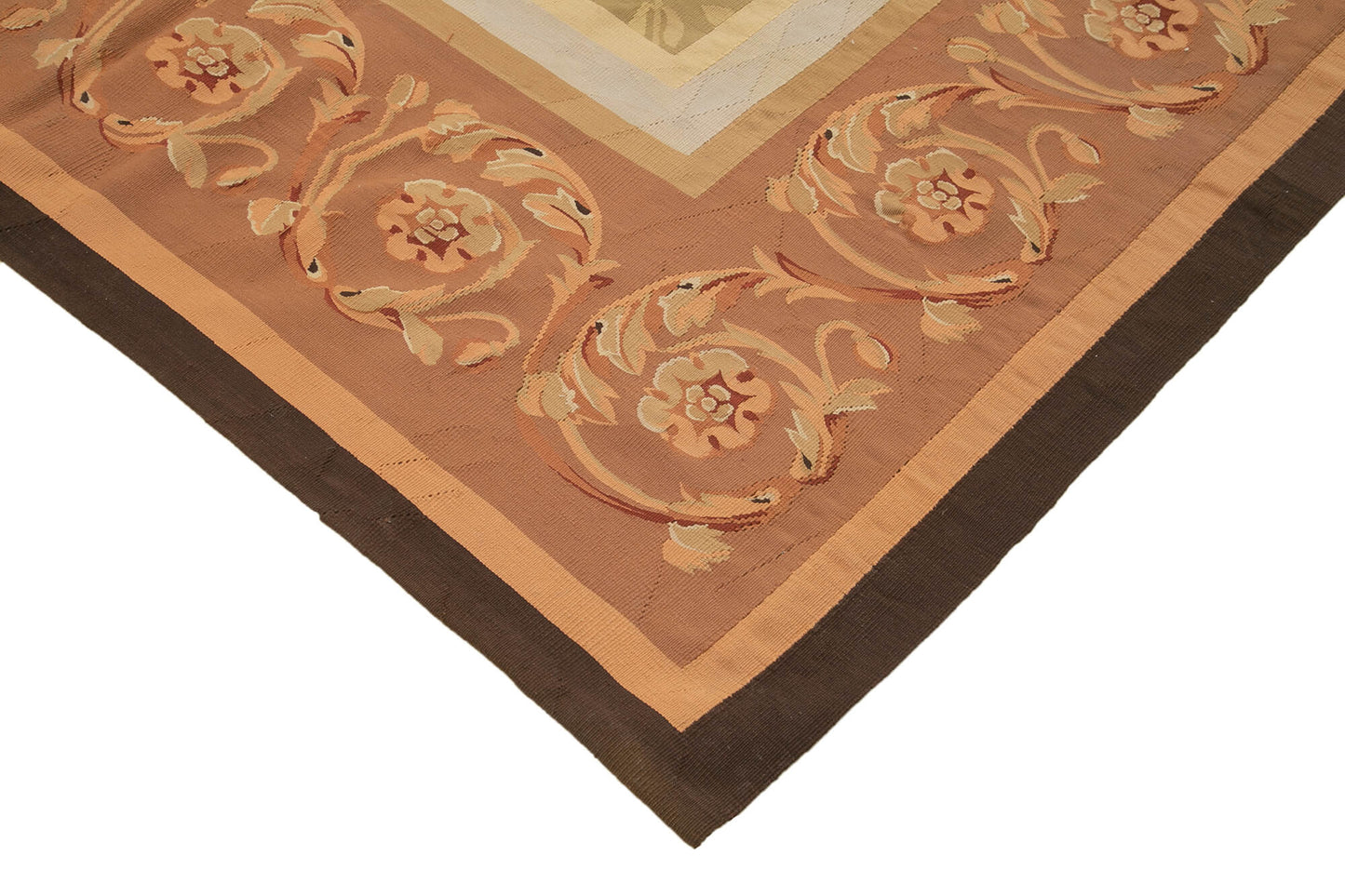 10x14 Brown Aubusson Kilim - 29515