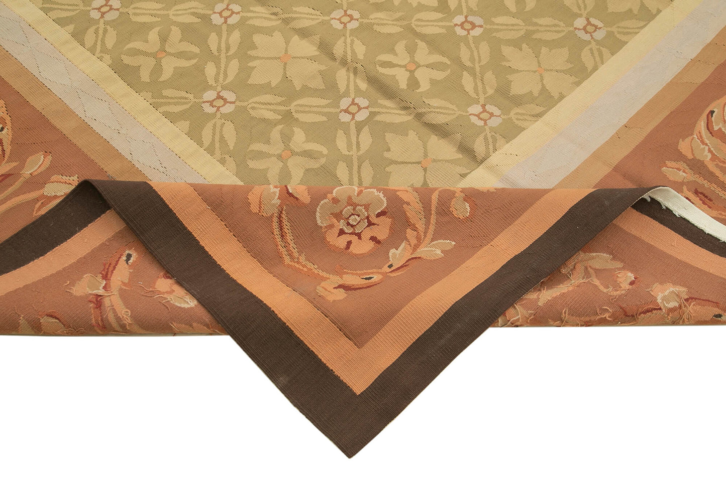 10x14 Brown Aubusson Kilim - 29515