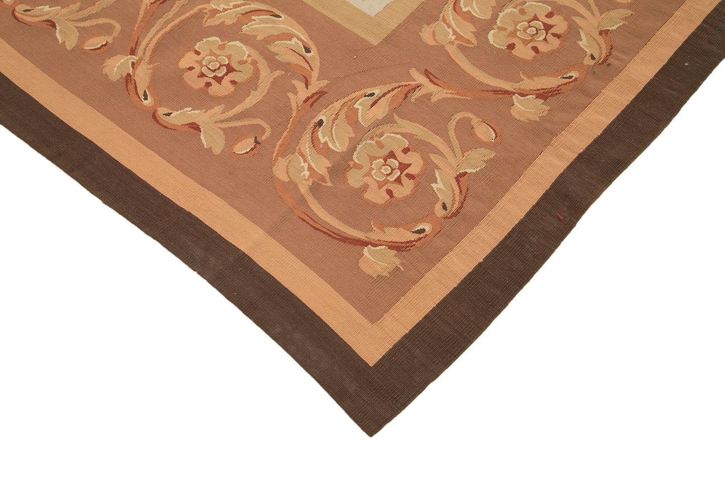 10x14 Brown Aubusson Kilim - 29517