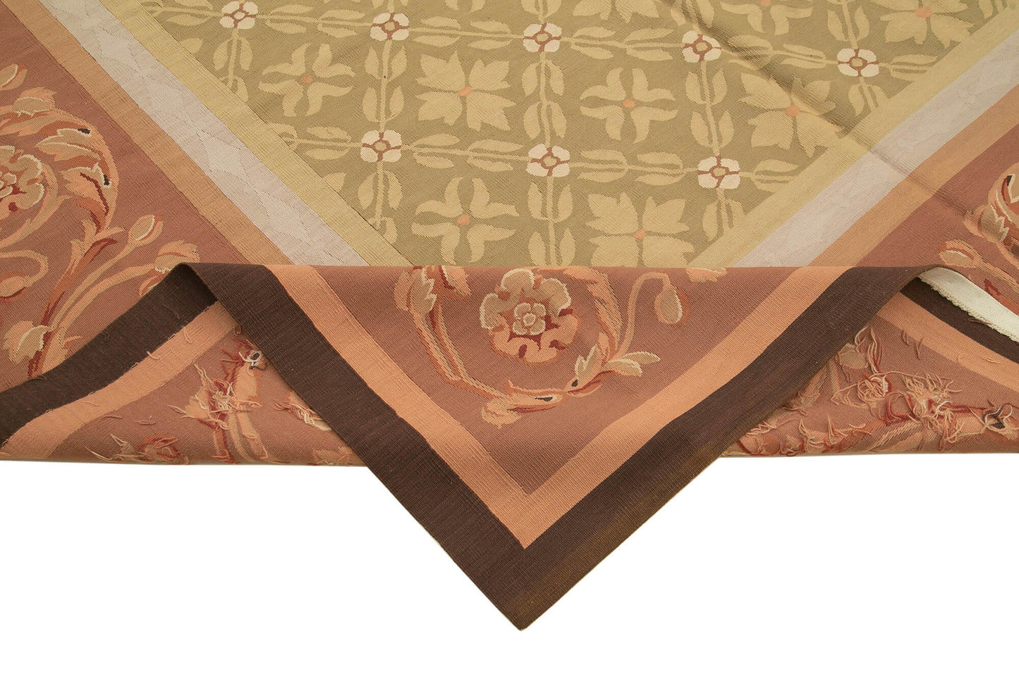 10x14 Brown Aubusson Kilim - 29517