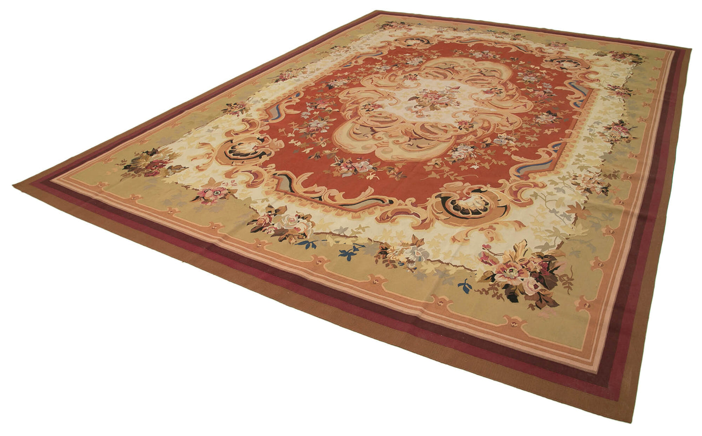 10x14 Beige Aubusson Kilim - 29519