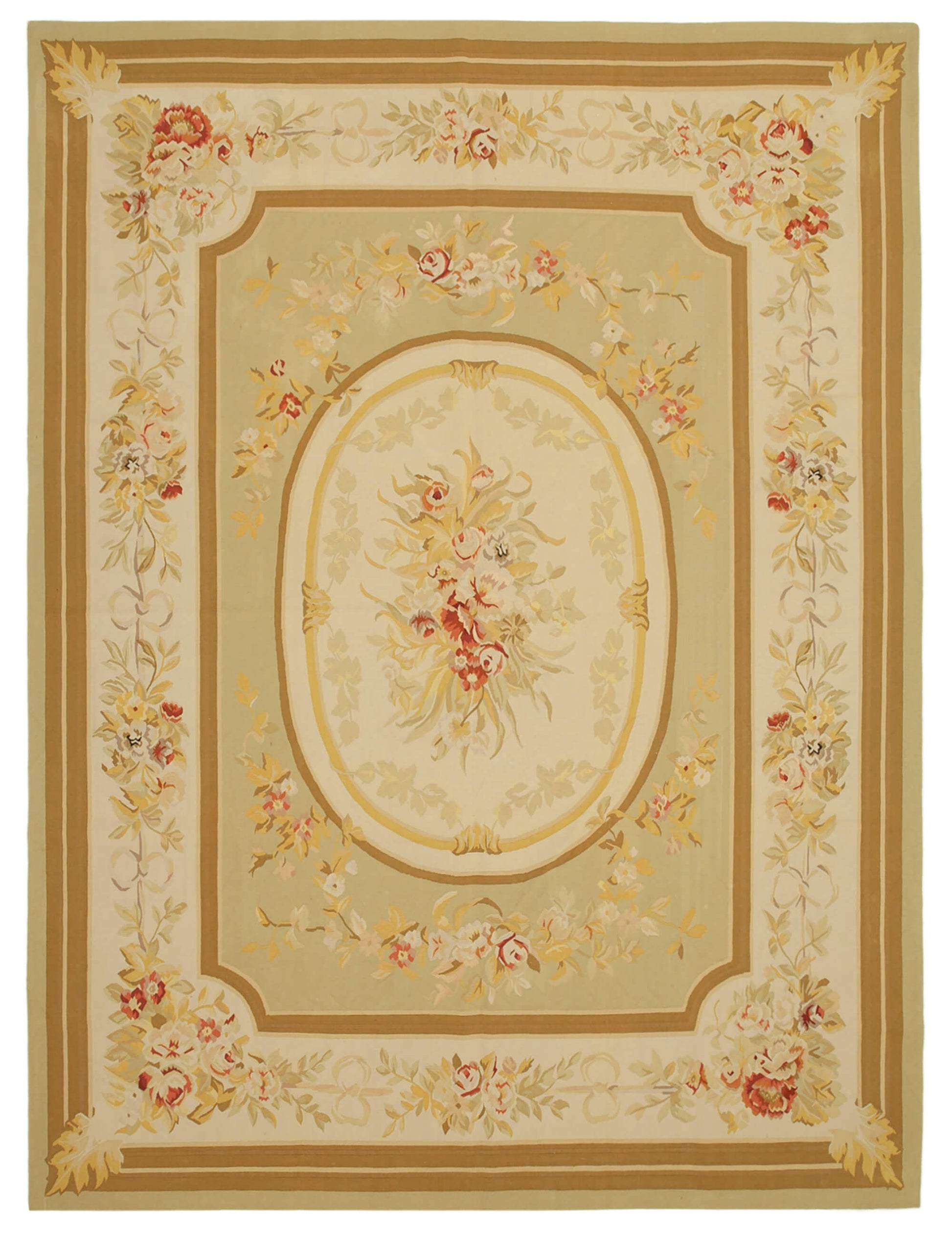 9x12 Beige Aubusson Kilim - 29521