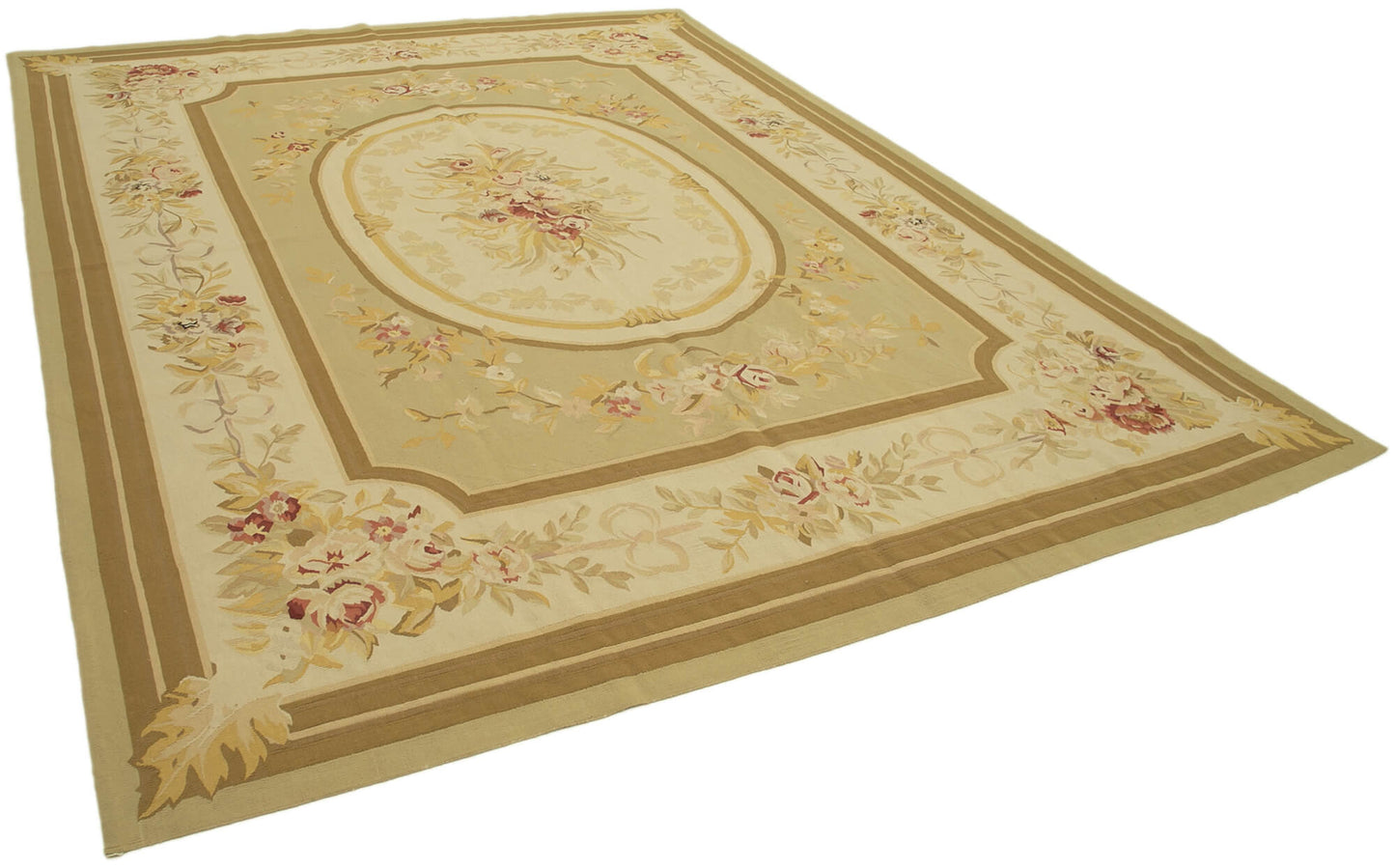 9x12 Beige Aubusson Kilim - 29521