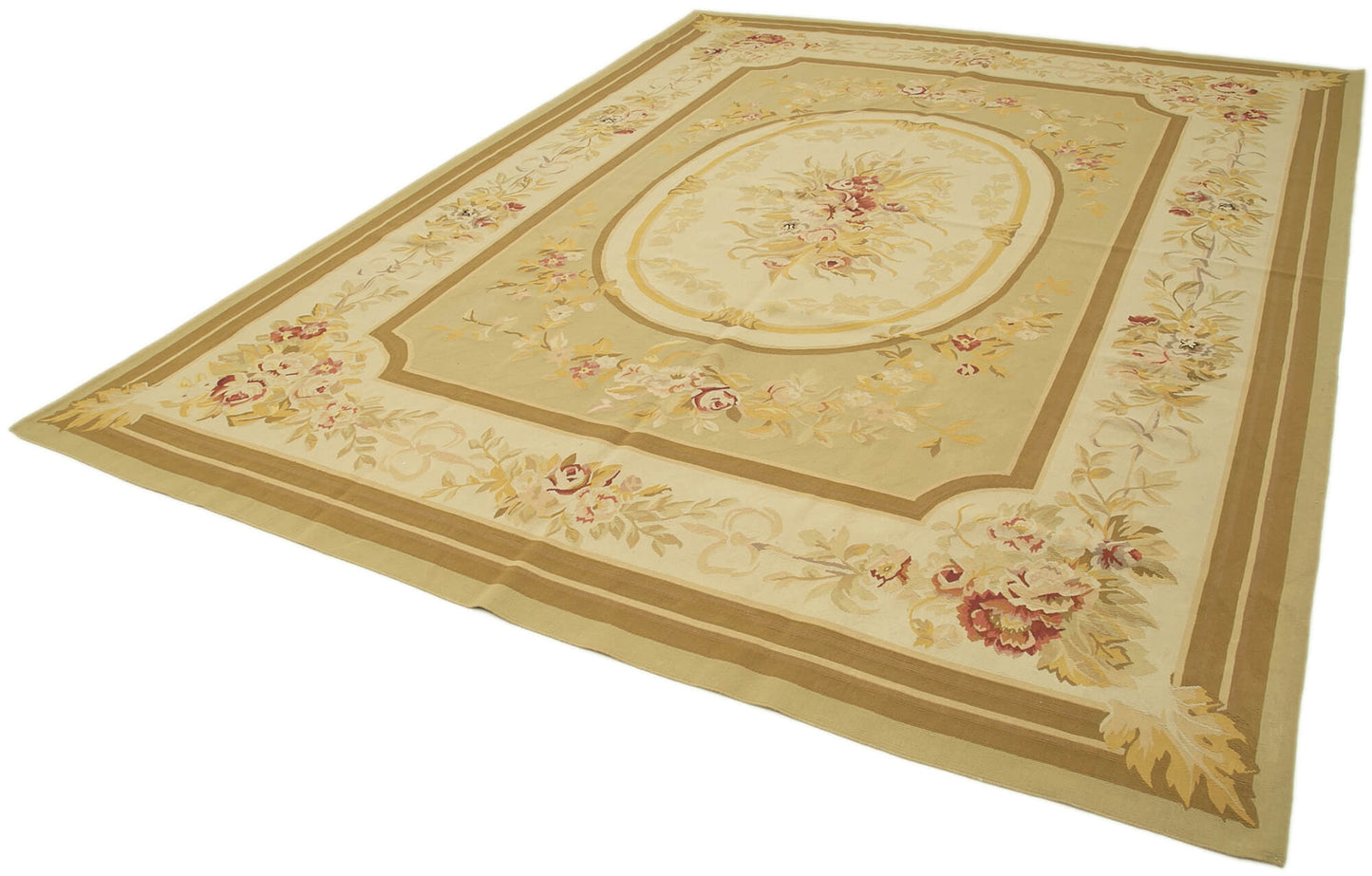 9x12 Beige Aubusson Kilim - 29521