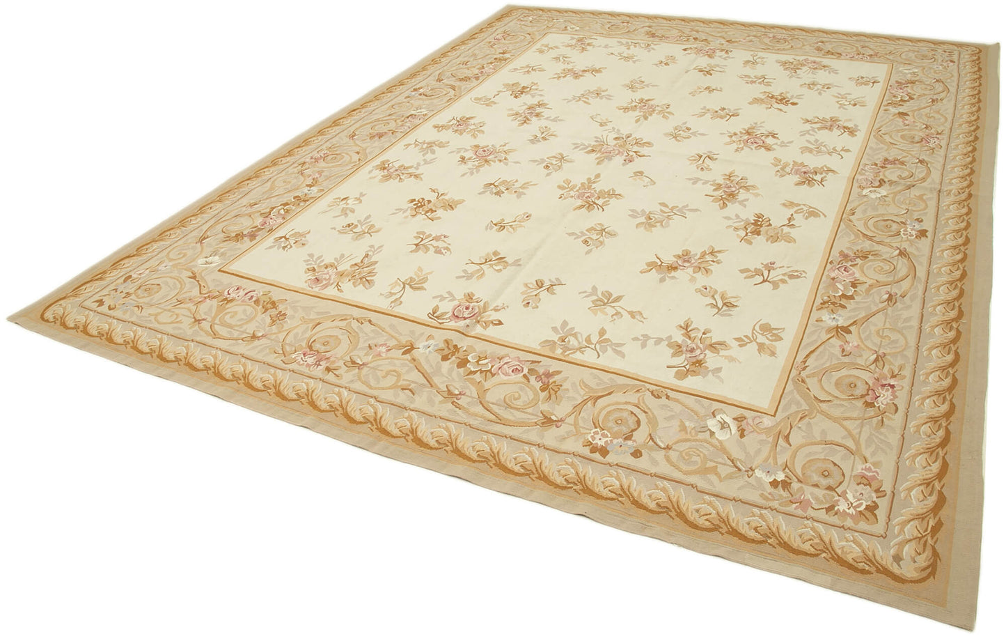 9x12 Beige Aubusson Kilim - 29523