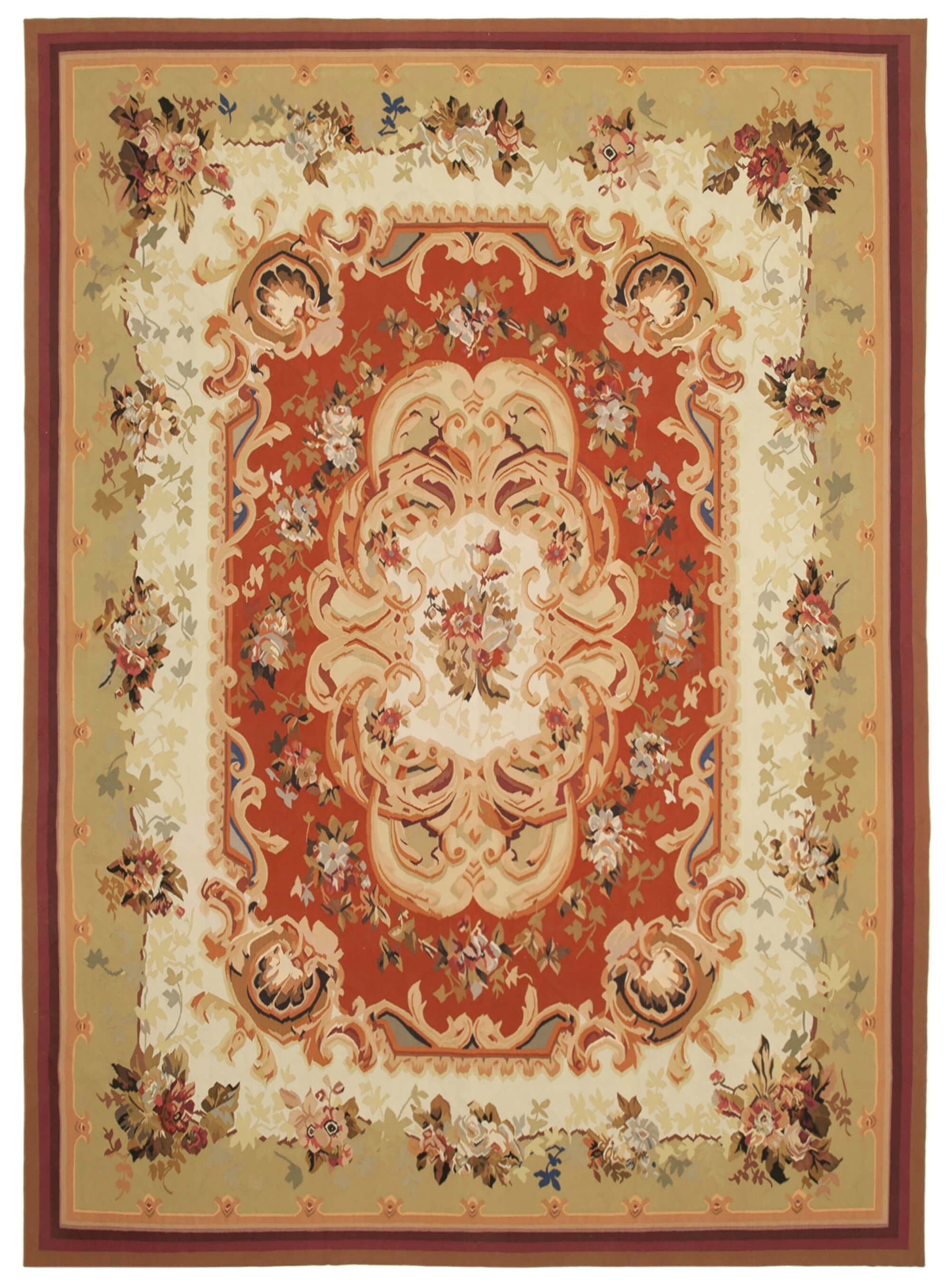 9x12 Beige Aubusson Kilim - 29526