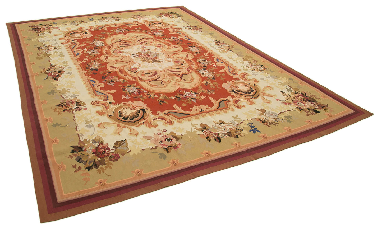 9x12 Beige Aubusson Kilim - 29526