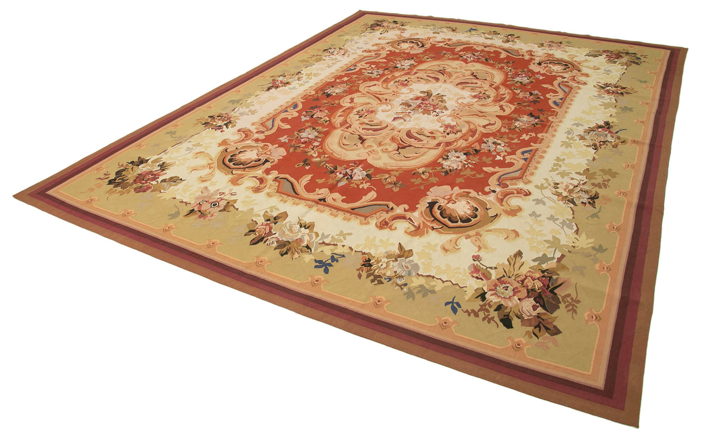 9x12 Beige Aubusson Kilim - 29526