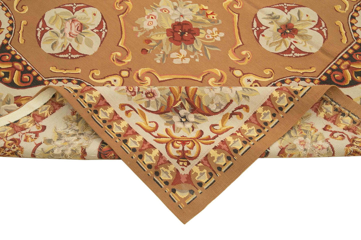 8x10 Beige Aubusson Kilim - 29527