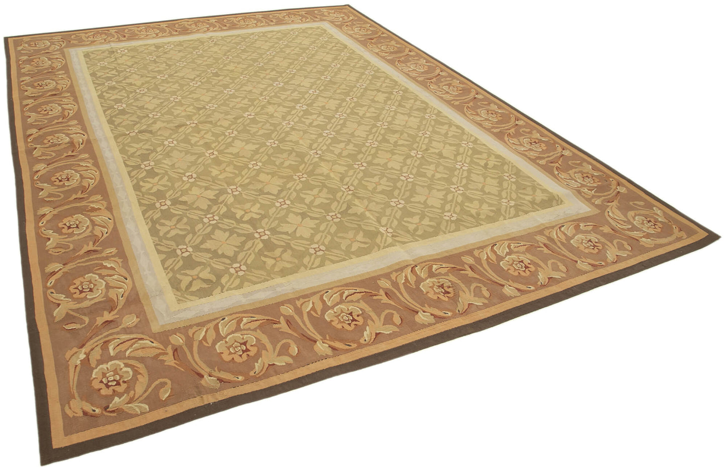 9x12 Brown Aubusson Kilim - 29531